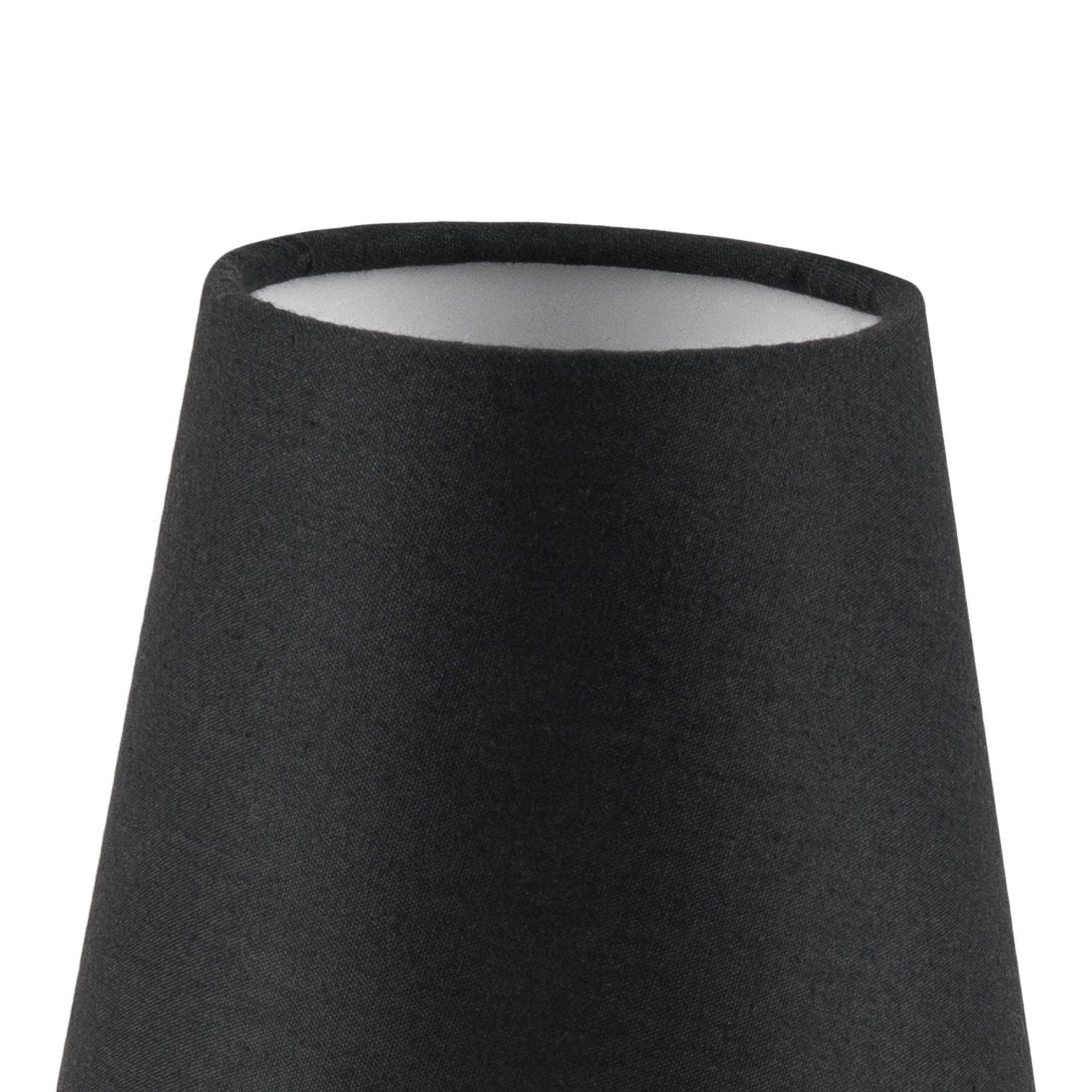GoodHome Lokombi Charcoal Fabric dyed Conical Light shade (D)10cm