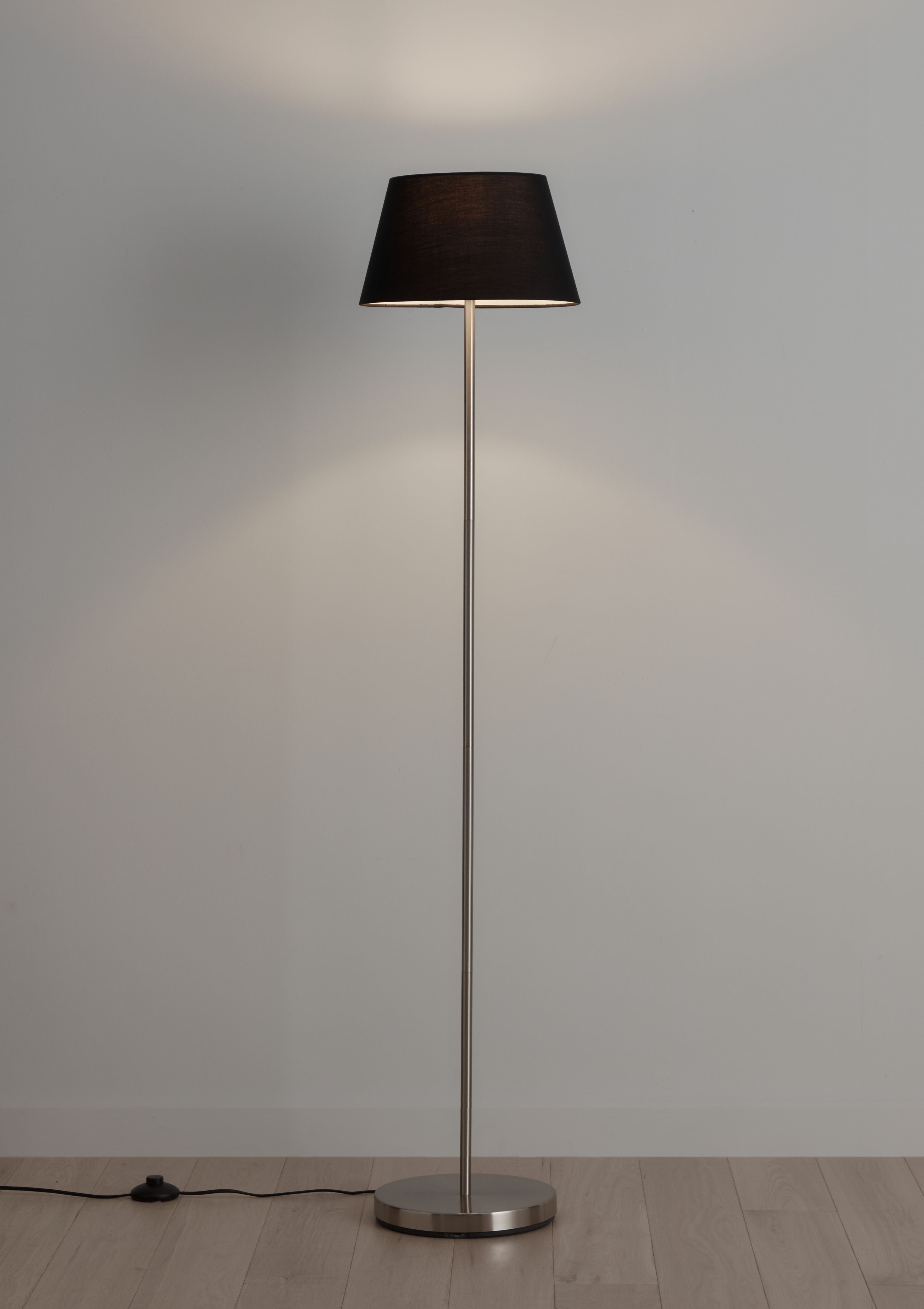 GoodHome Lokombi Charcoal Fabric dyed Conical Light shade (D)30cm