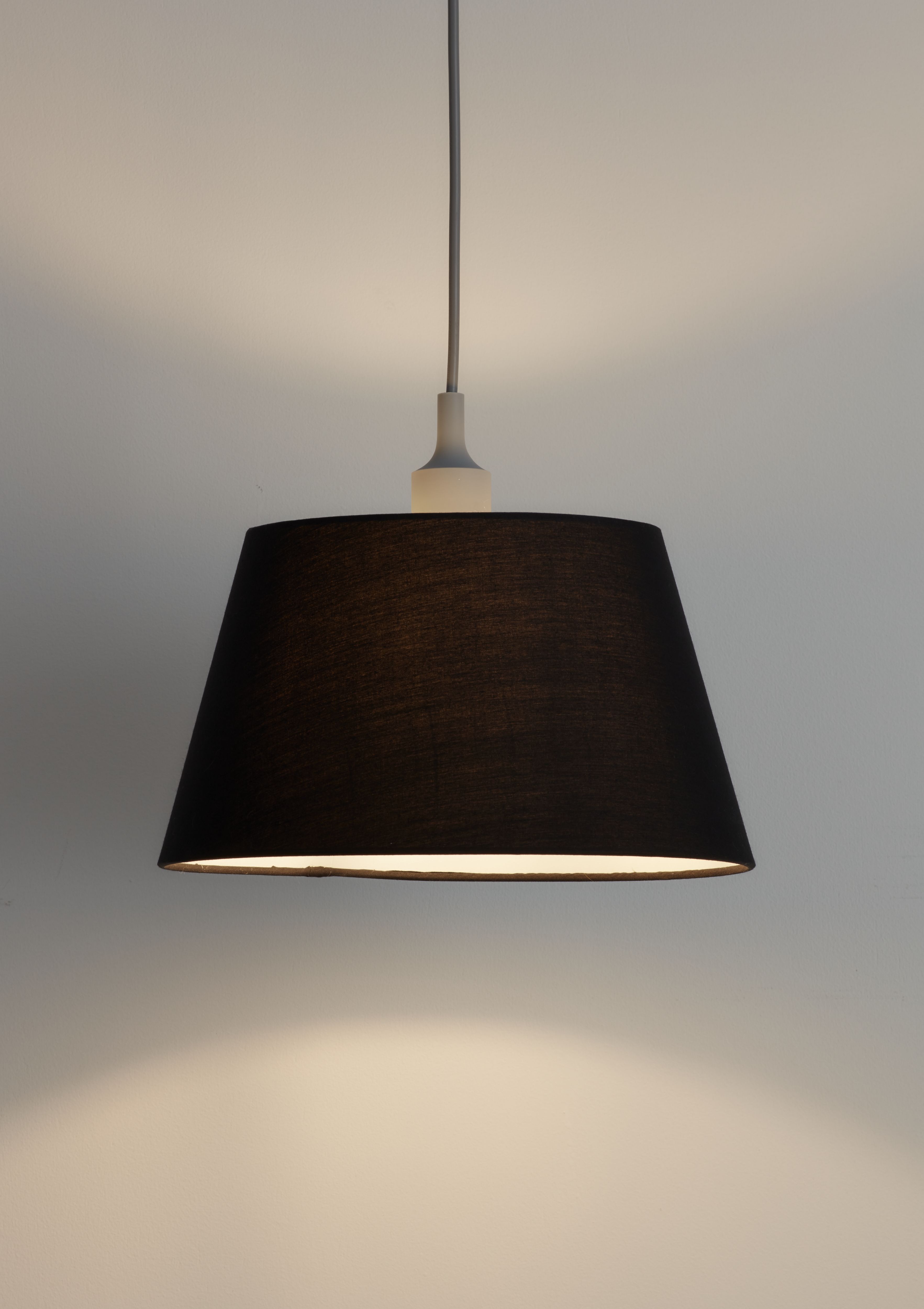 GoodHome Lokombi Charcoal Fabric dyed Conical Light shade (D)30cm