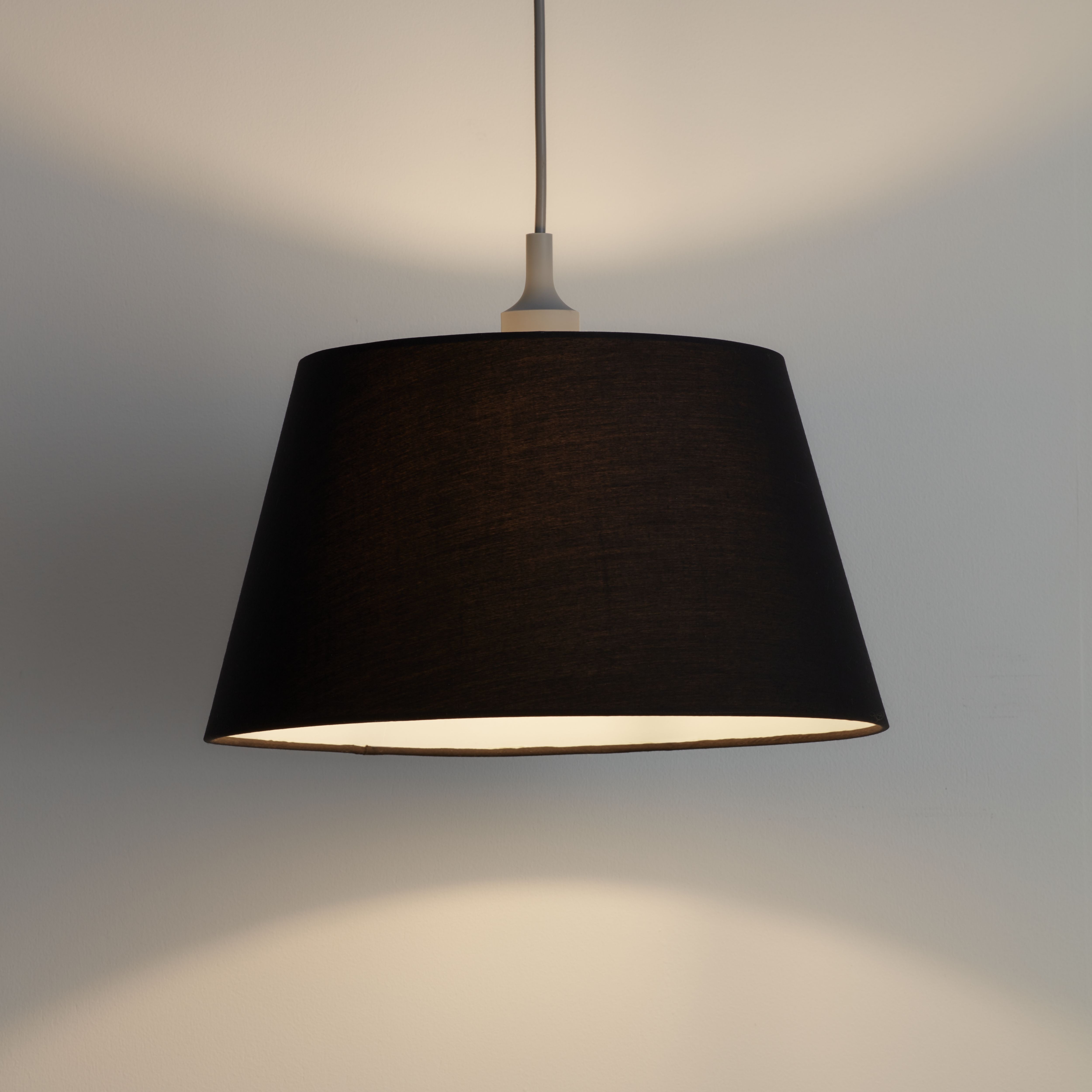 GoodHome Lokombi Charcoal Fabric dyed Conical Light shade (D)35cm