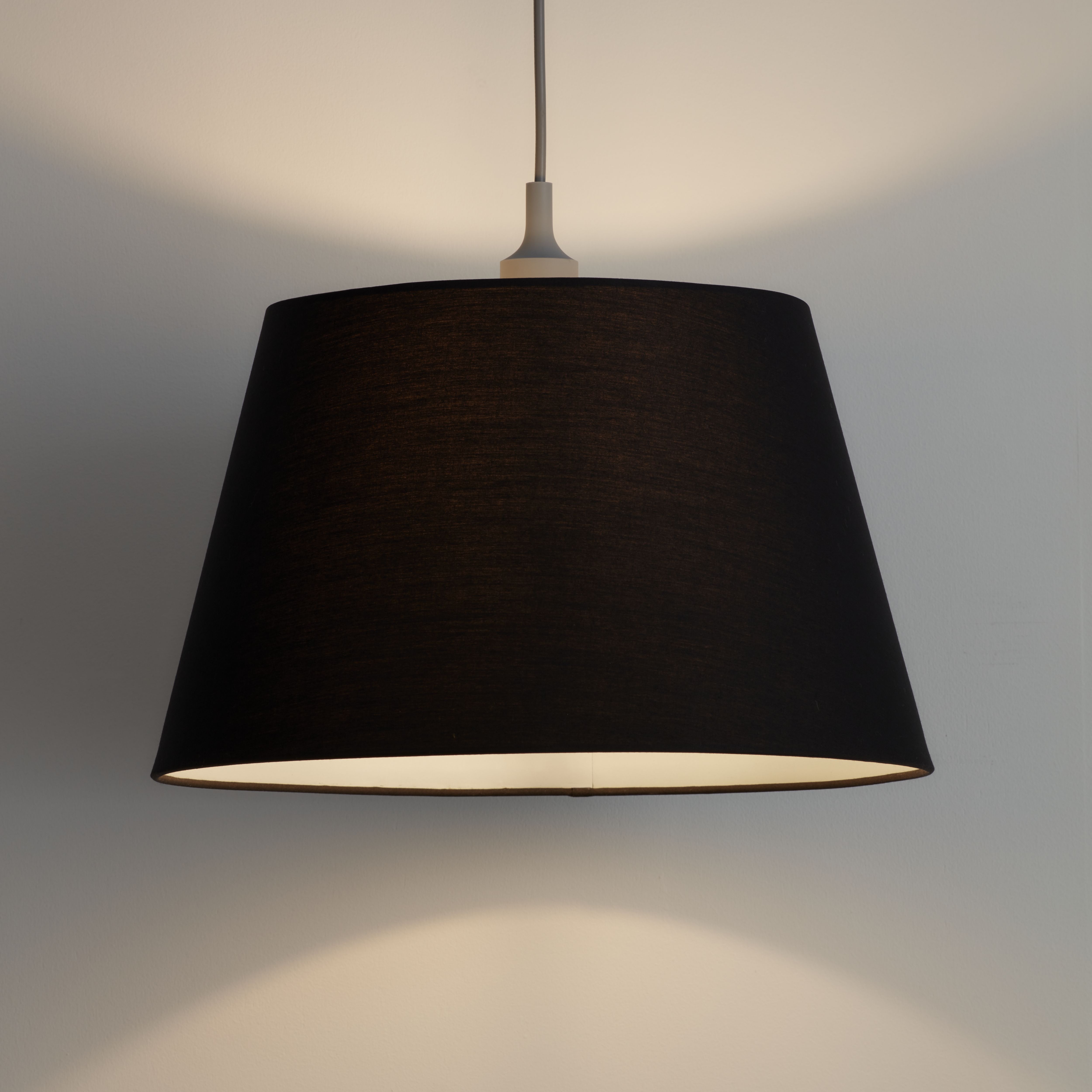 GoodHome Lokombi Charcoal Fabric dyed Conical Light shade (D)40cm