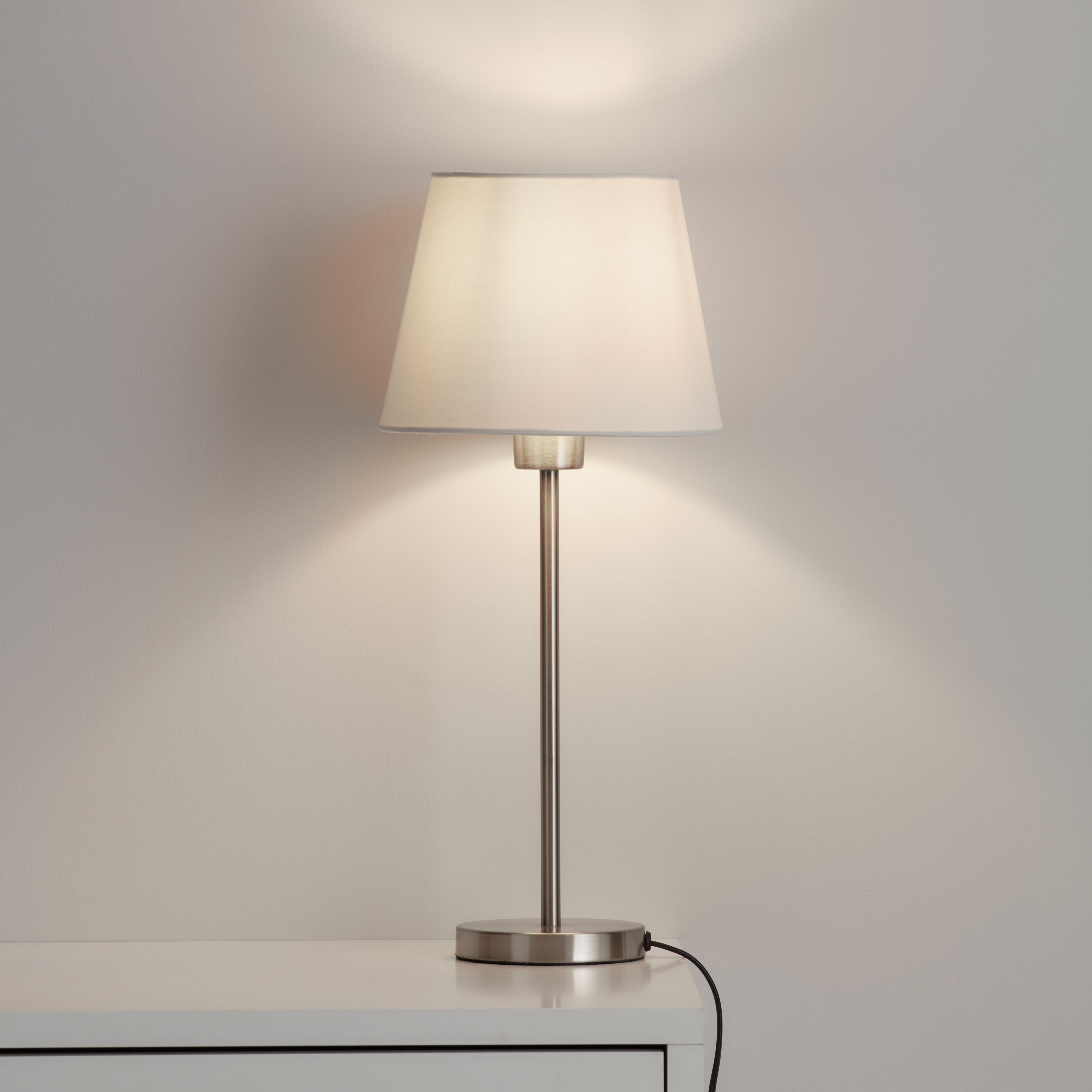 GoodHome Lokombi Cream Fabric dyed Conical Light shade (D)20cm