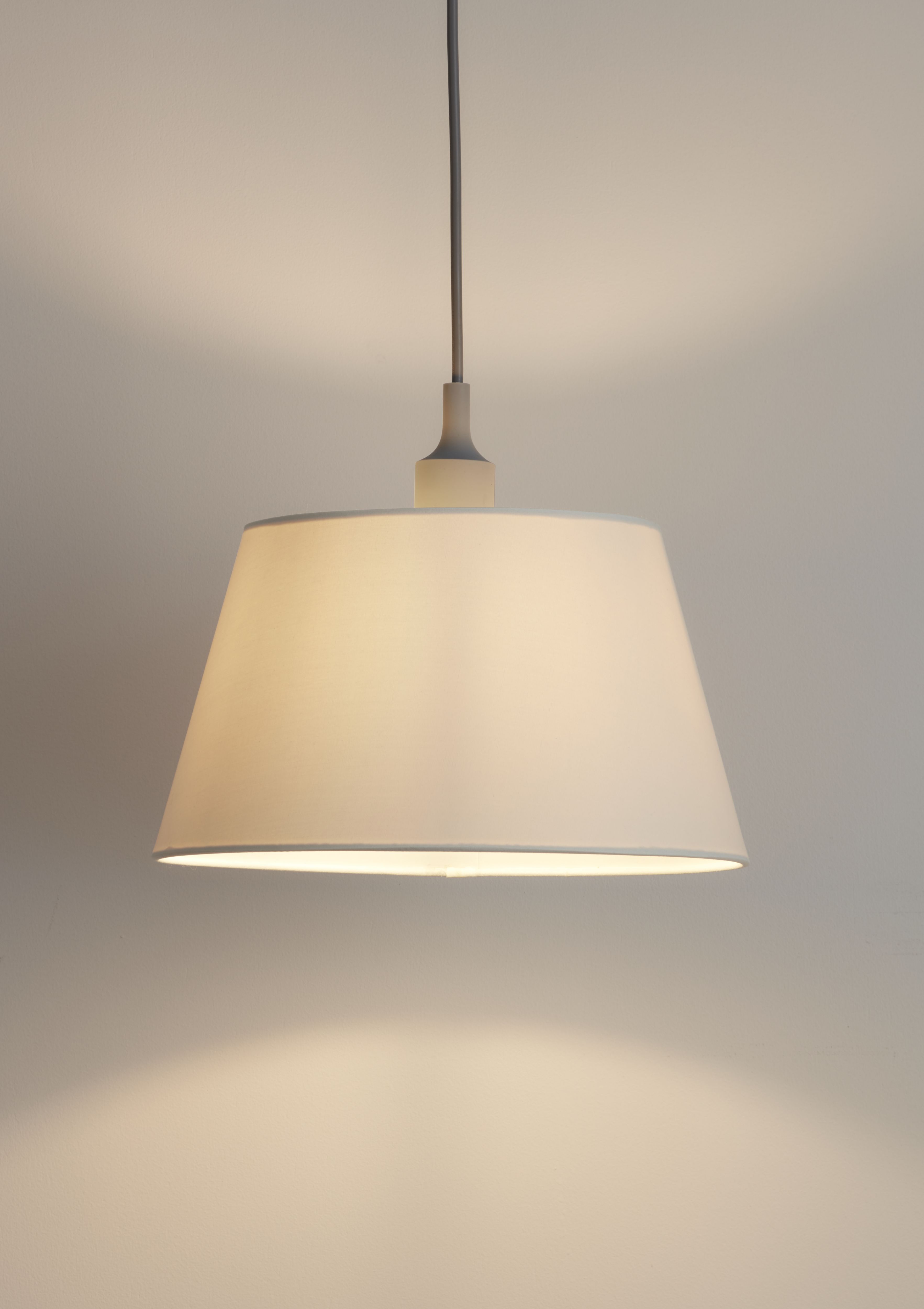 GoodHome Lokombi Cream Fabric dyed Conical Light shade (D)30cm