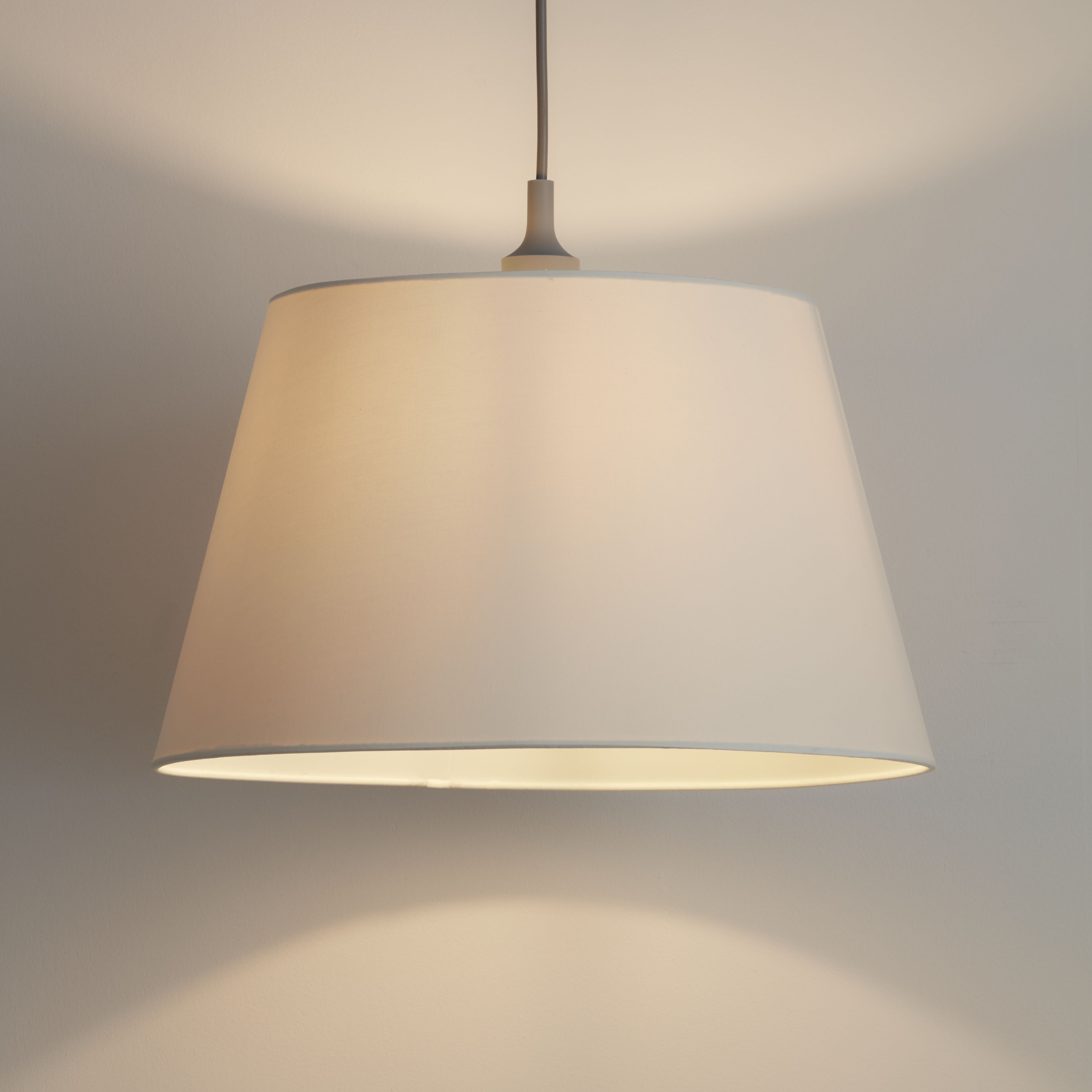 GoodHome Lokombi Cream Fabric dyed Conical Light shade (D)40cm