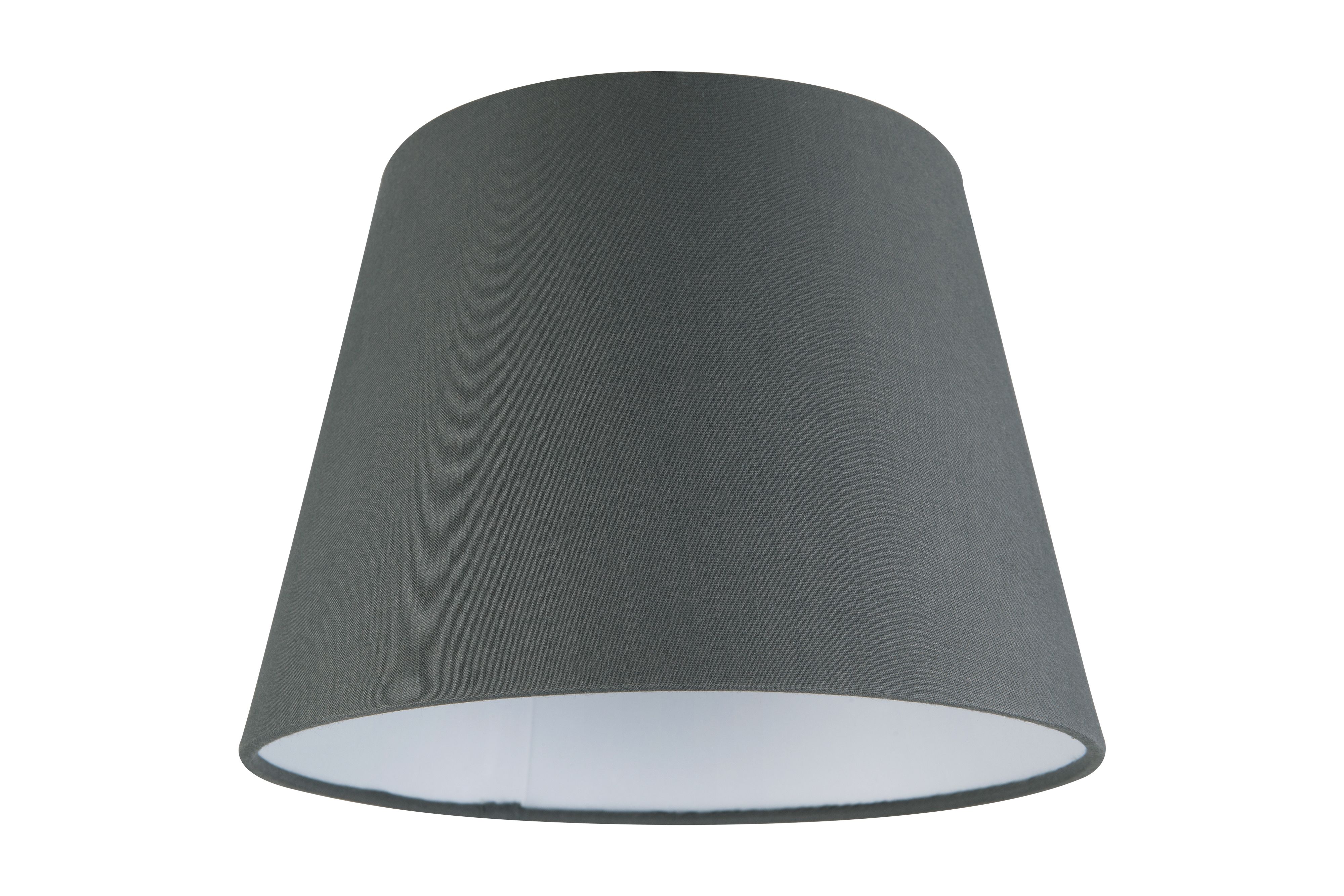 GoodHome Lokombi Dark grey Fabric dyed Conical Light shade (D)20cm