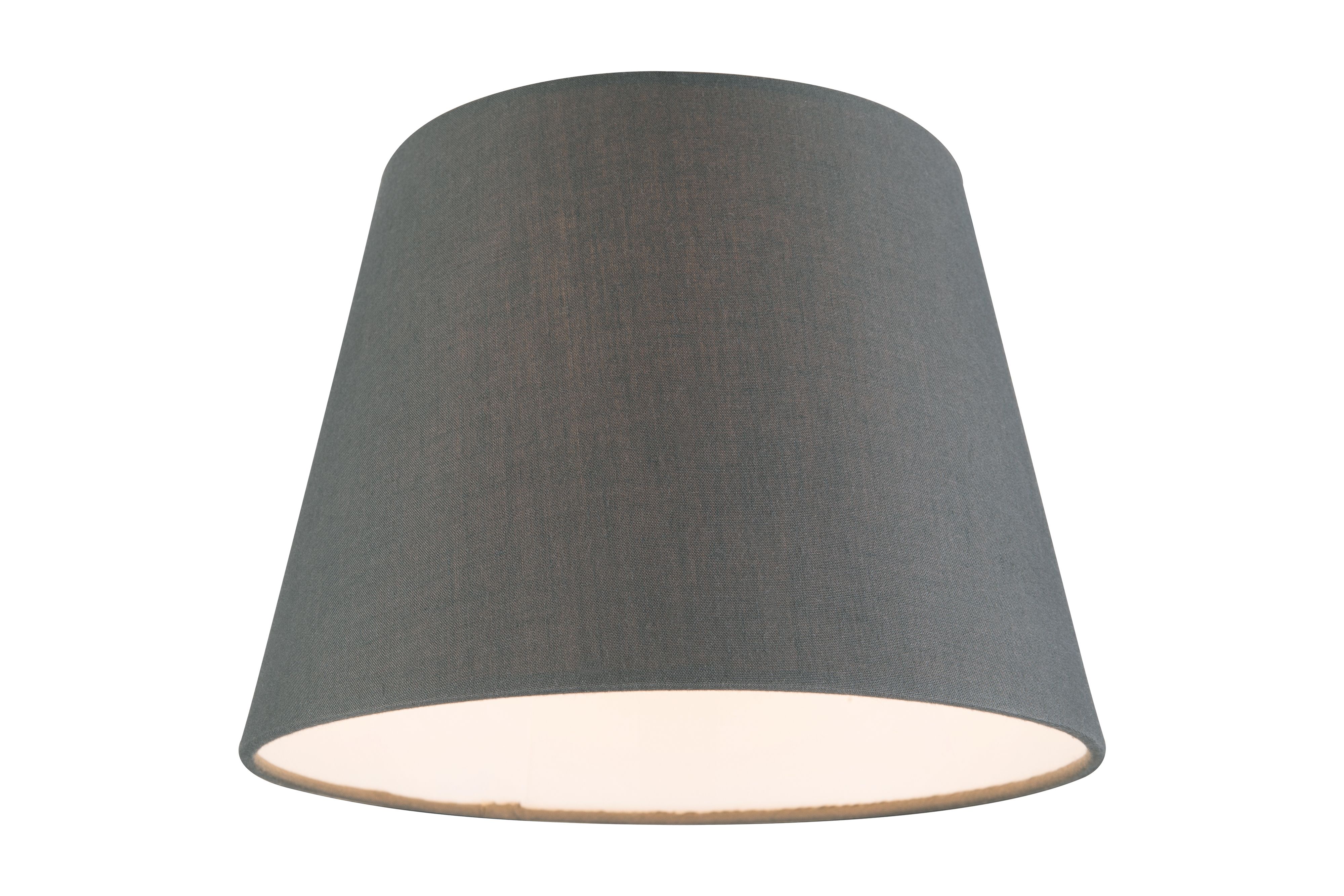 GoodHome Lokombi Dark grey Fabric dyed Conical Light shade (D)20cm