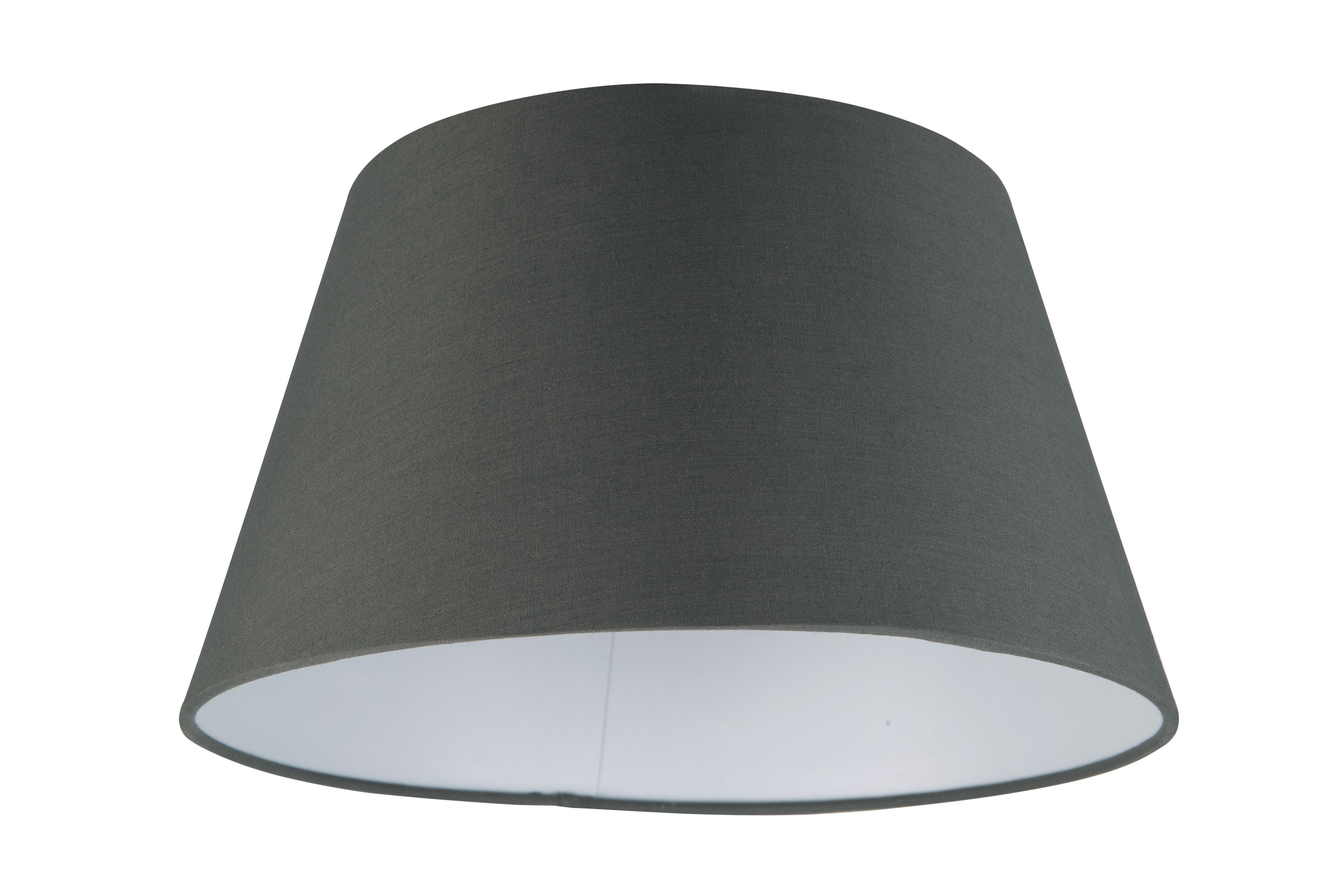 GoodHome Lokombi Dark grey Fabric dyed Conical Light shade (D)30cm