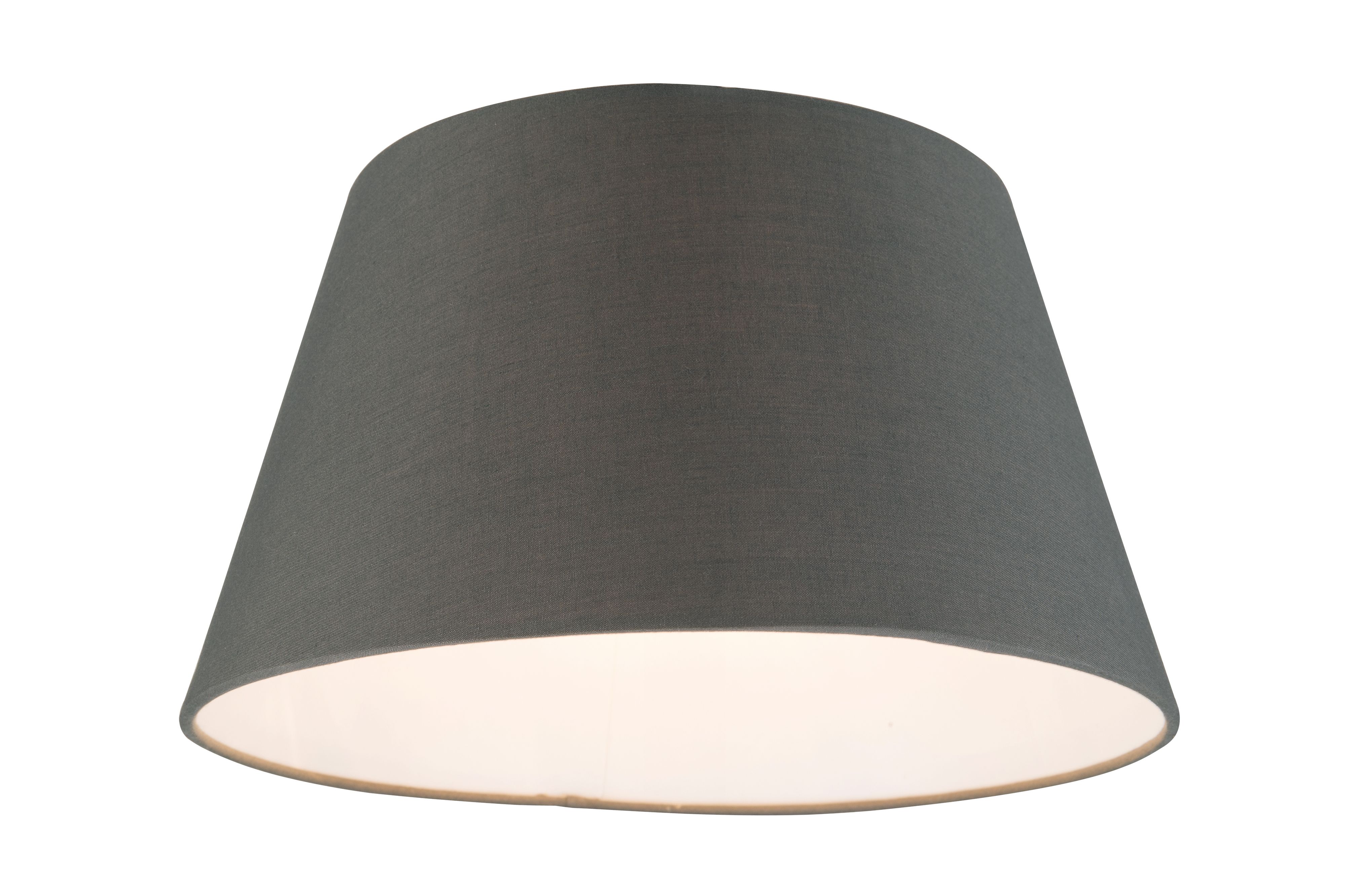 GoodHome Lokombi Dark grey Fabric dyed Conical Light shade (D)30cm