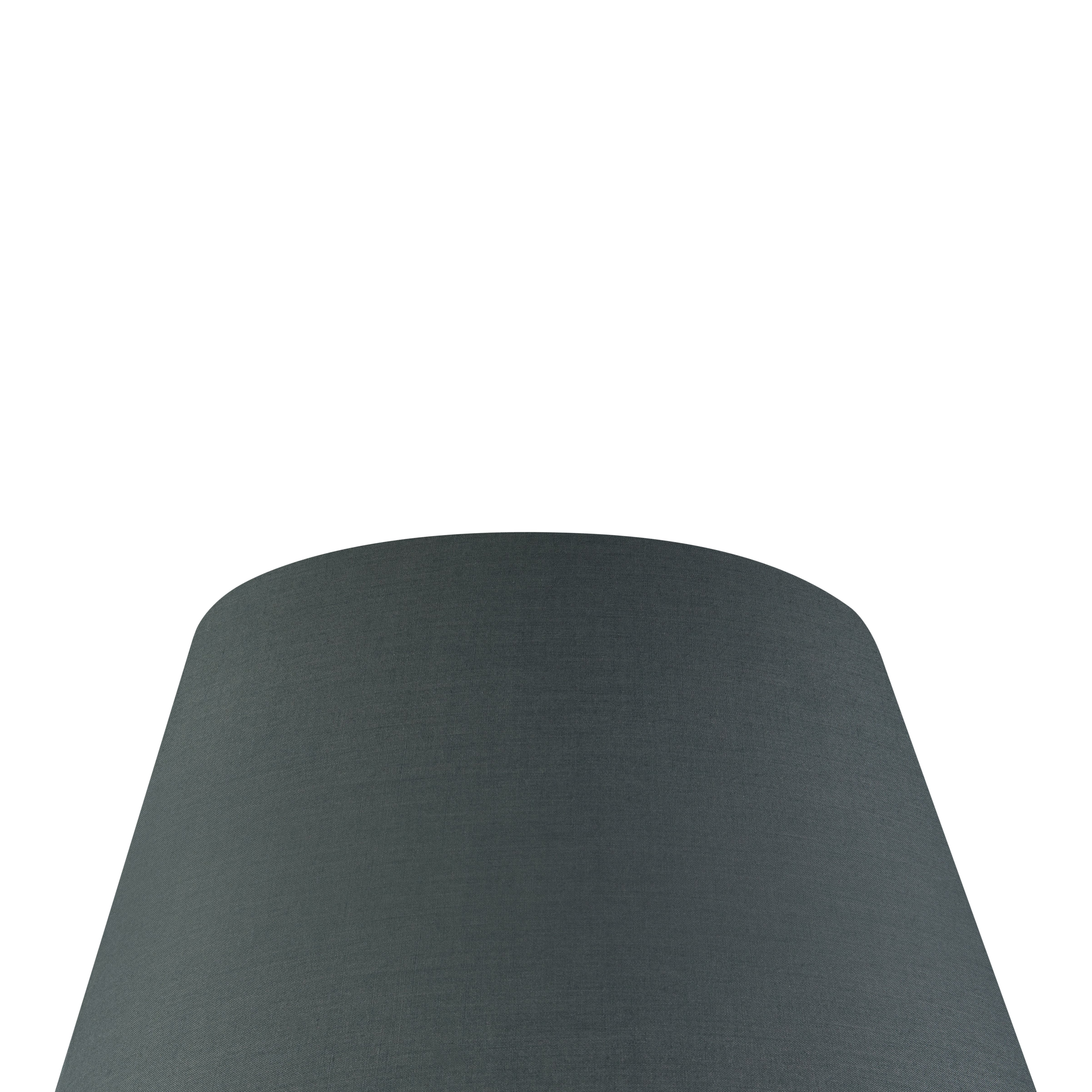 GoodHome Lokombi Dark grey Fabric dyed Conical Light shade (D)30cm