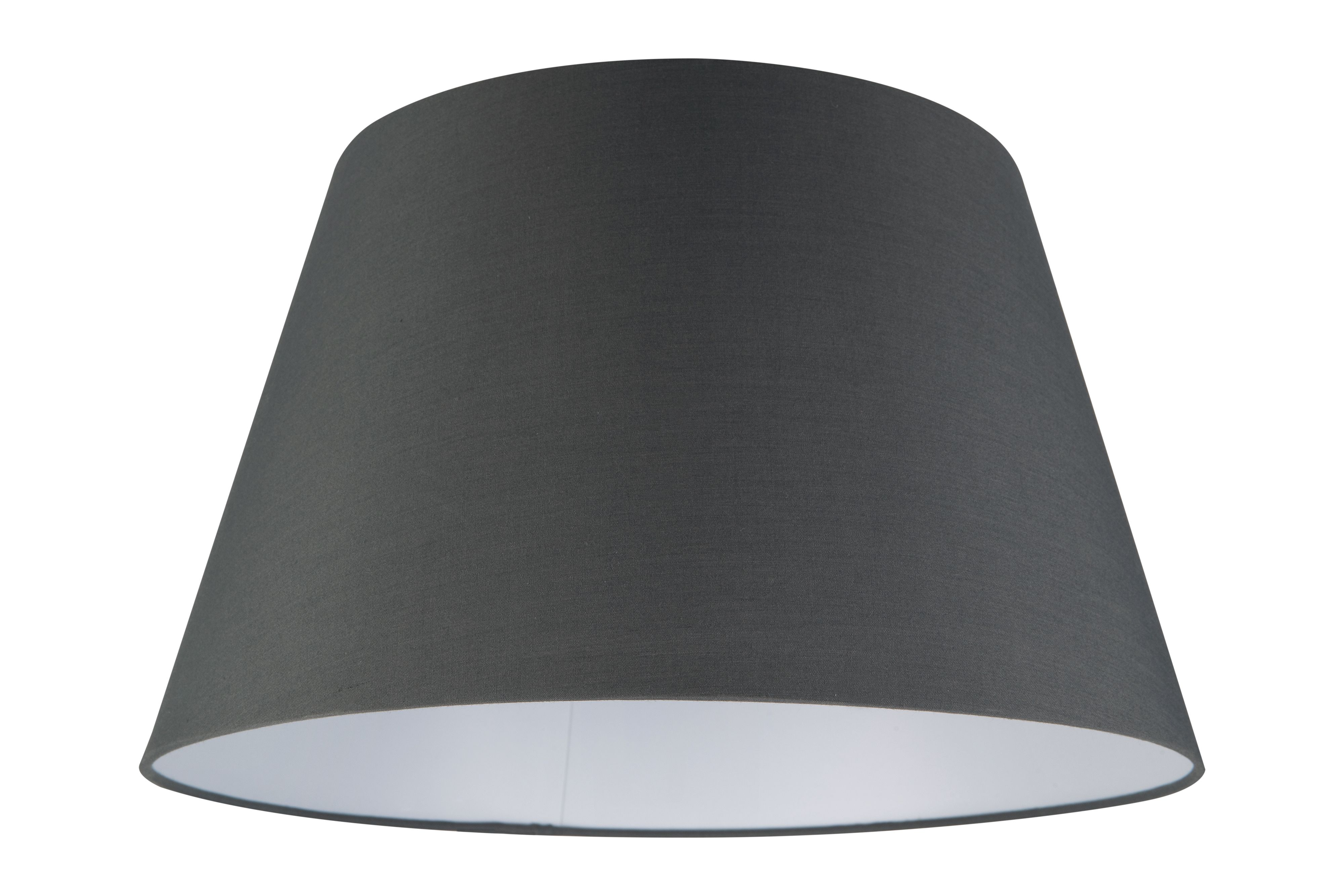 GoodHome Lokombi Dark grey Fabric dyed Conical Light shade (D)40cm