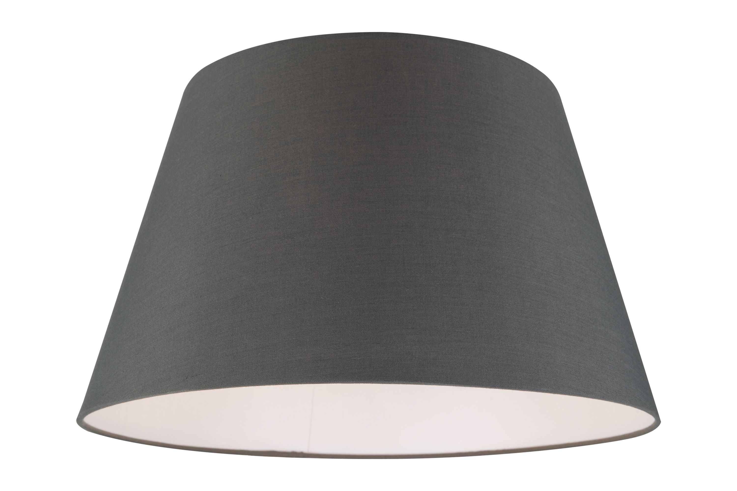 GoodHome Lokombi Dark grey Fabric dyed Conical Light shade (D)40cm