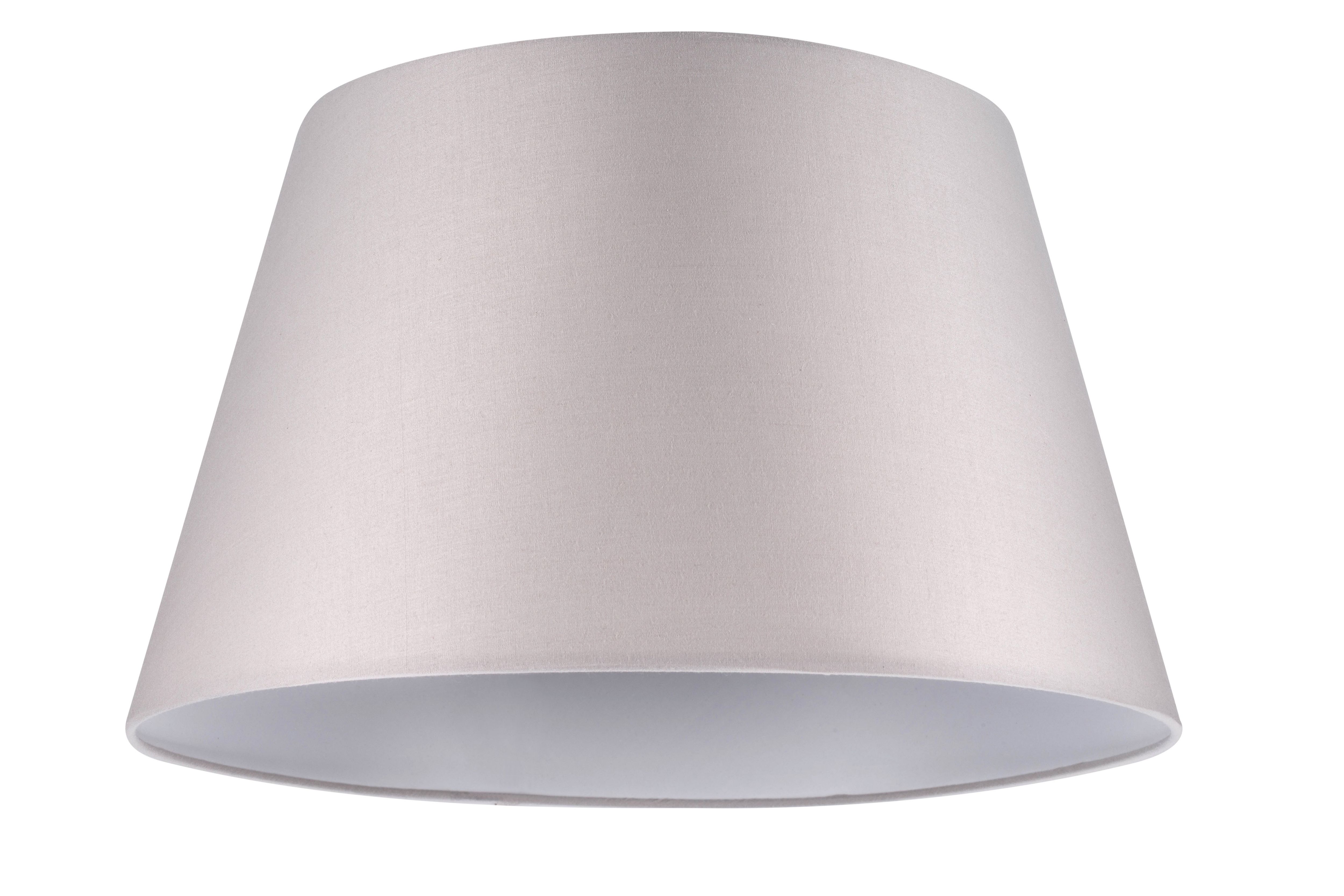 GoodHome Lokombi Light grey Fabric dyed Conical Light shade (D)40cm