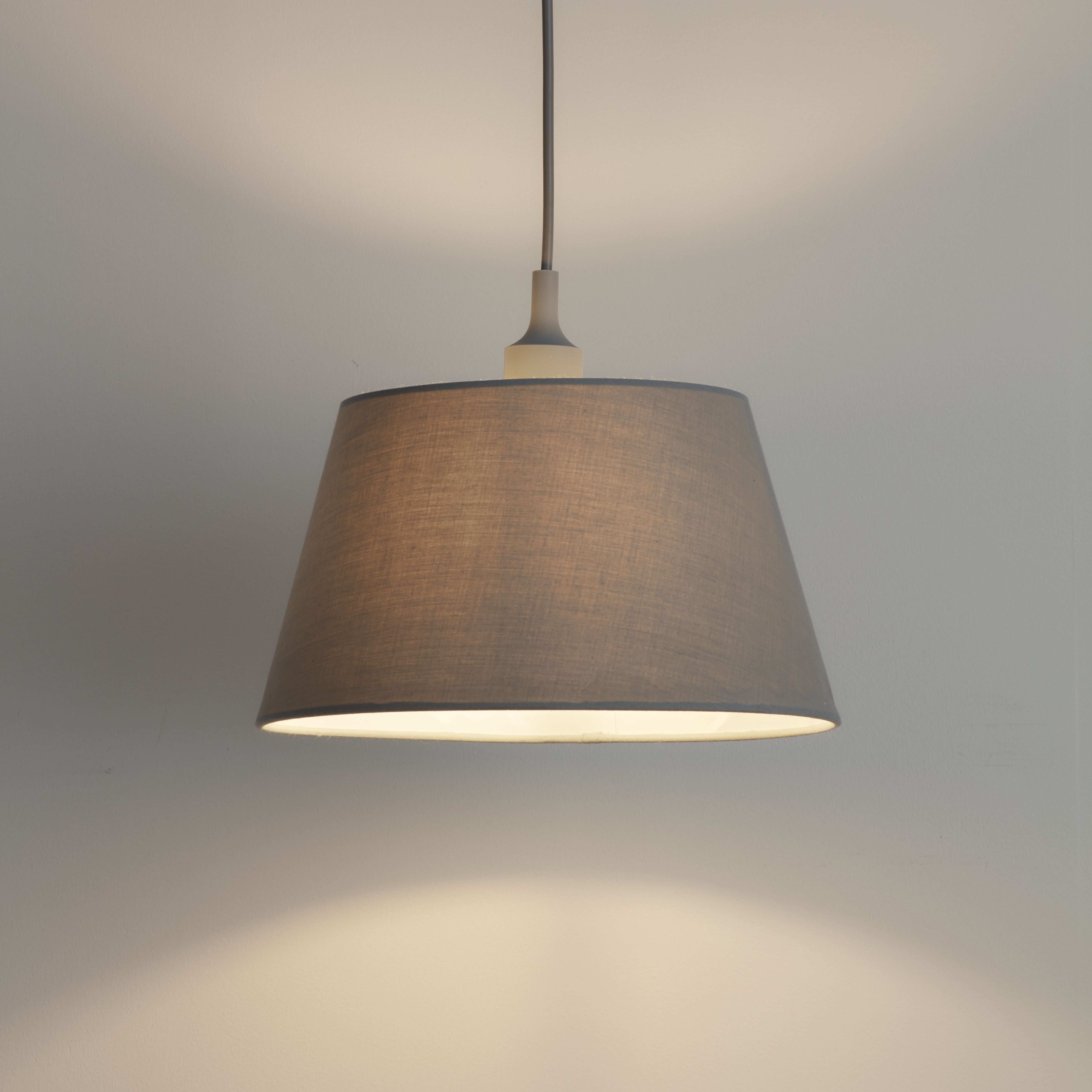 GoodHome Lokombi Light grey Fabric dyed Light shade (D)30cm