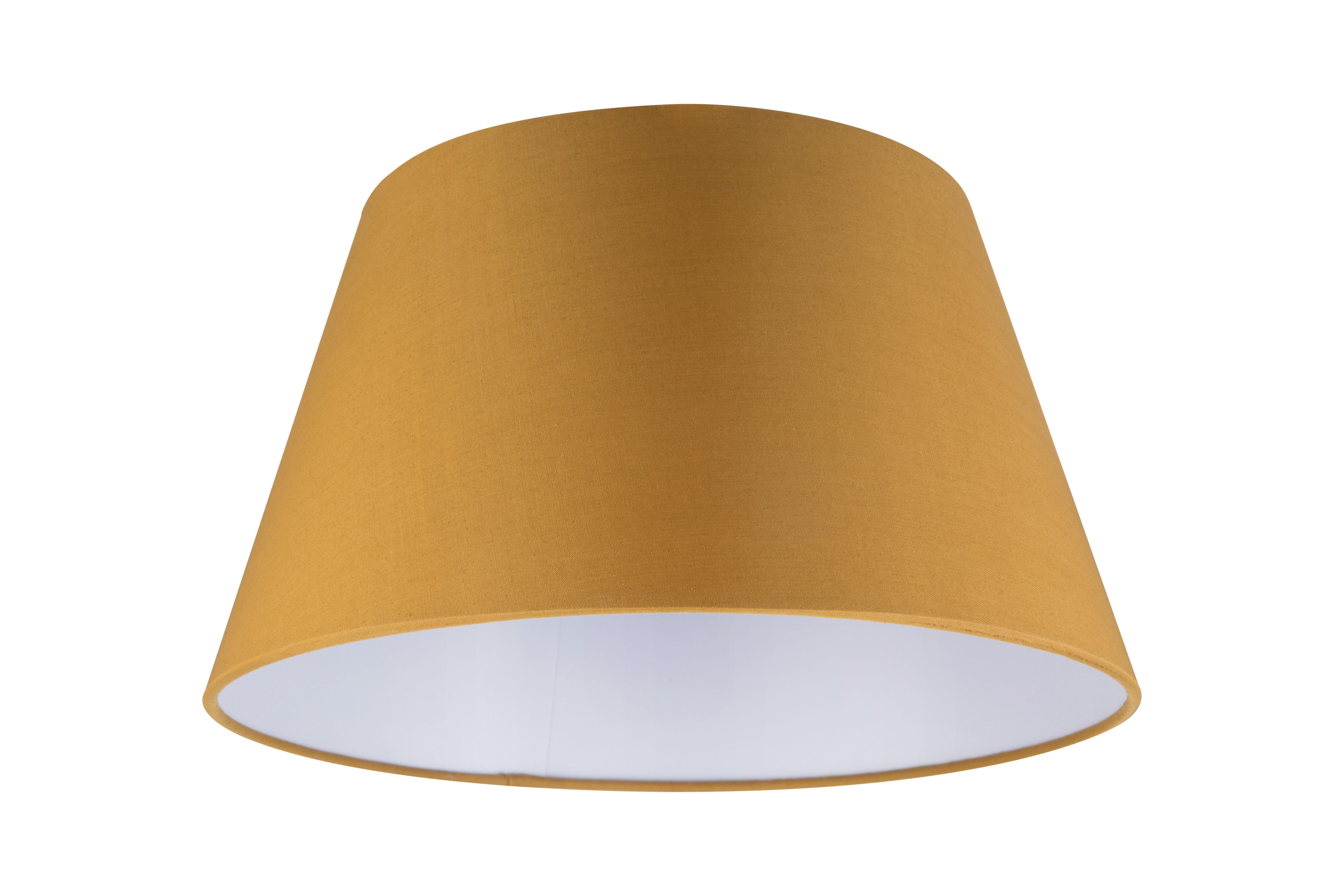 GoodHome Lokombi Mustard yellow Fabric dyed Conical Light shade (D)30cm