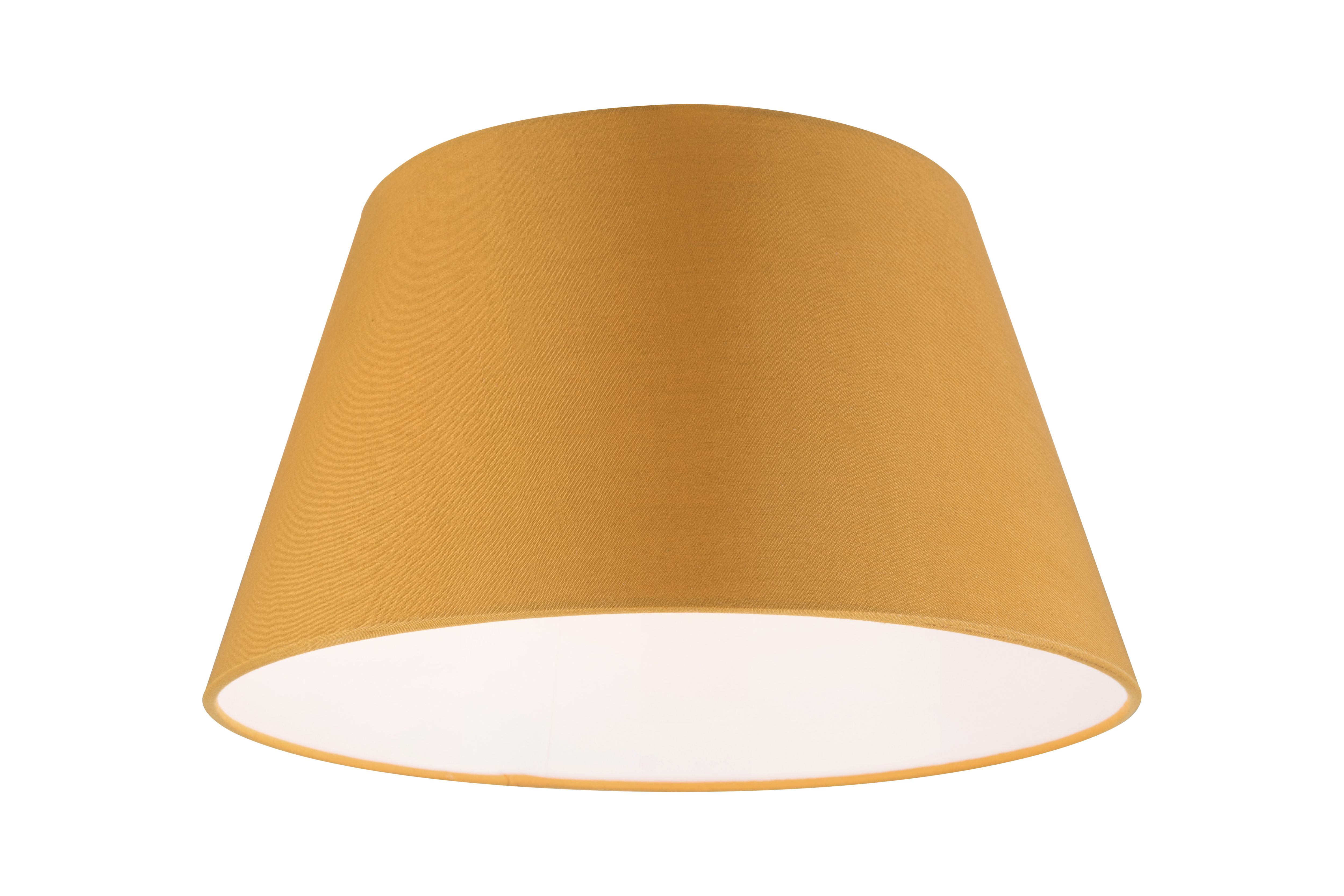 GoodHome Lokombi Mustard yellow Fabric dyed Conical Light shade (D)30cm