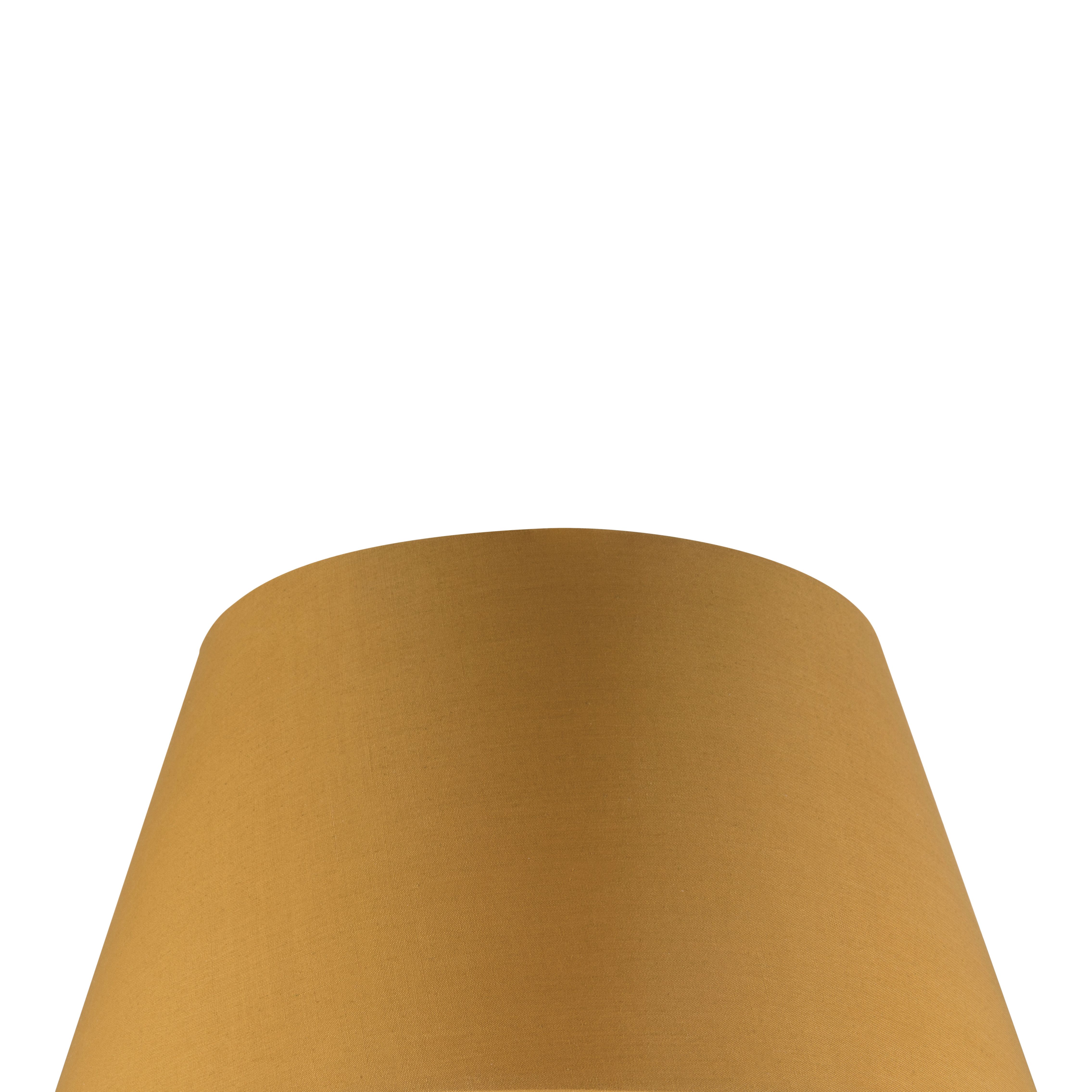 GoodHome Lokombi Mustard yellow Fabric dyed Conical Light shade (D)30cm
