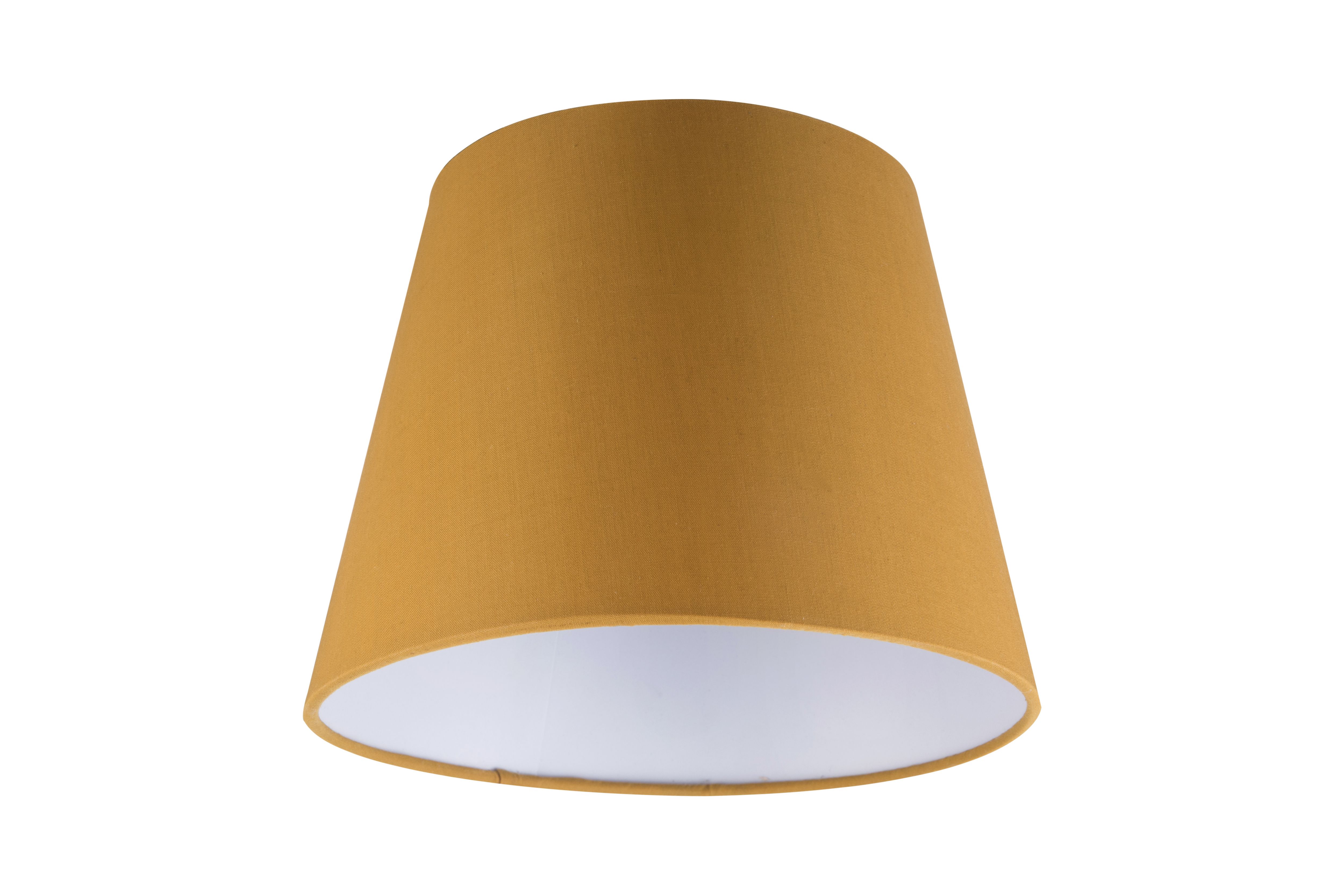 GoodHome Lokombi Mustard yellow Fabric dyed Light shade (D)20cm