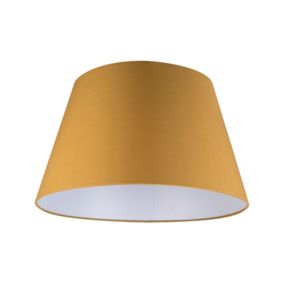 GoodHome Lokombi Mustard yellow Fabric dyed Light shade (D)40cm