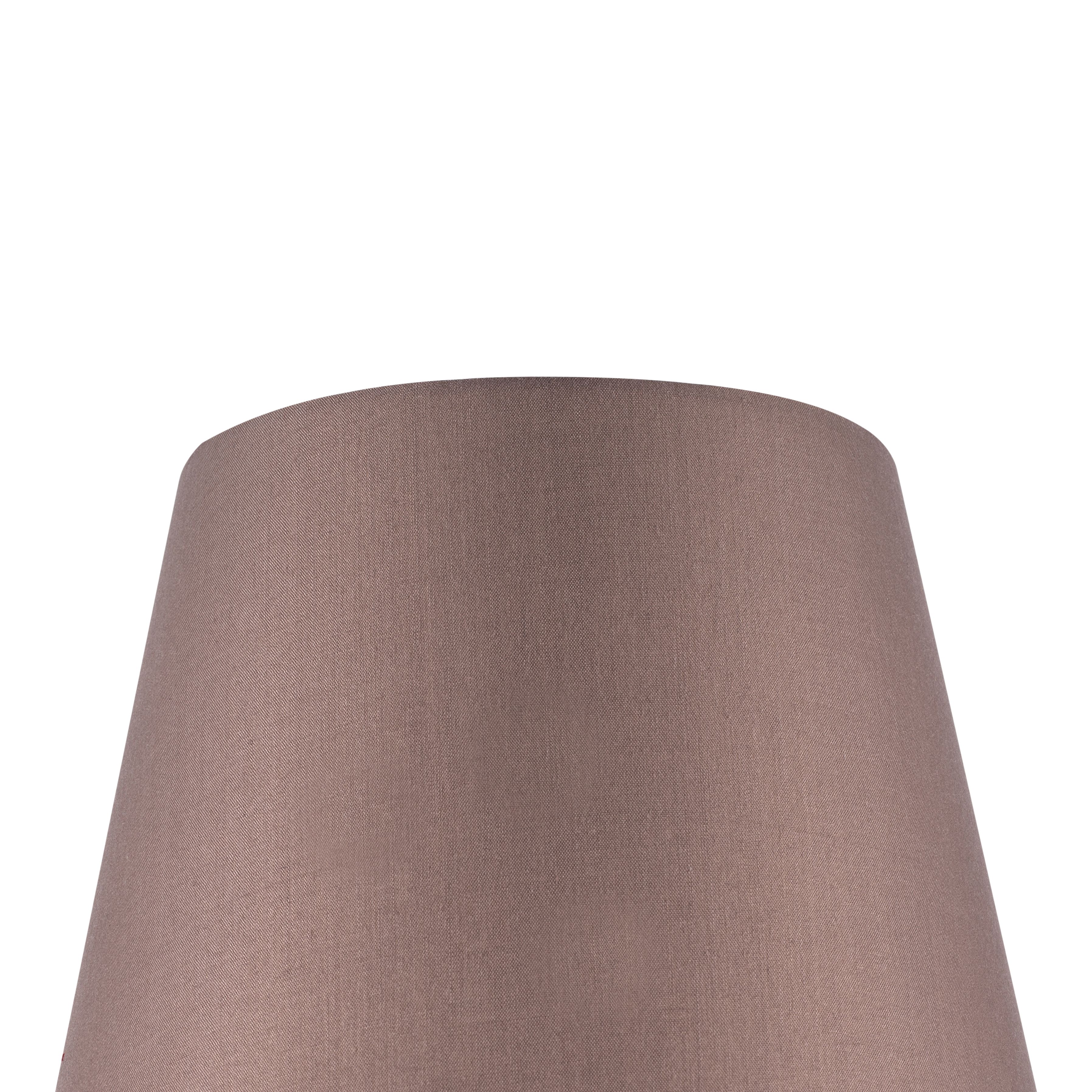 GoodHome Lokombi Taupe Fabric dyed Conical Light shade (D)20cm