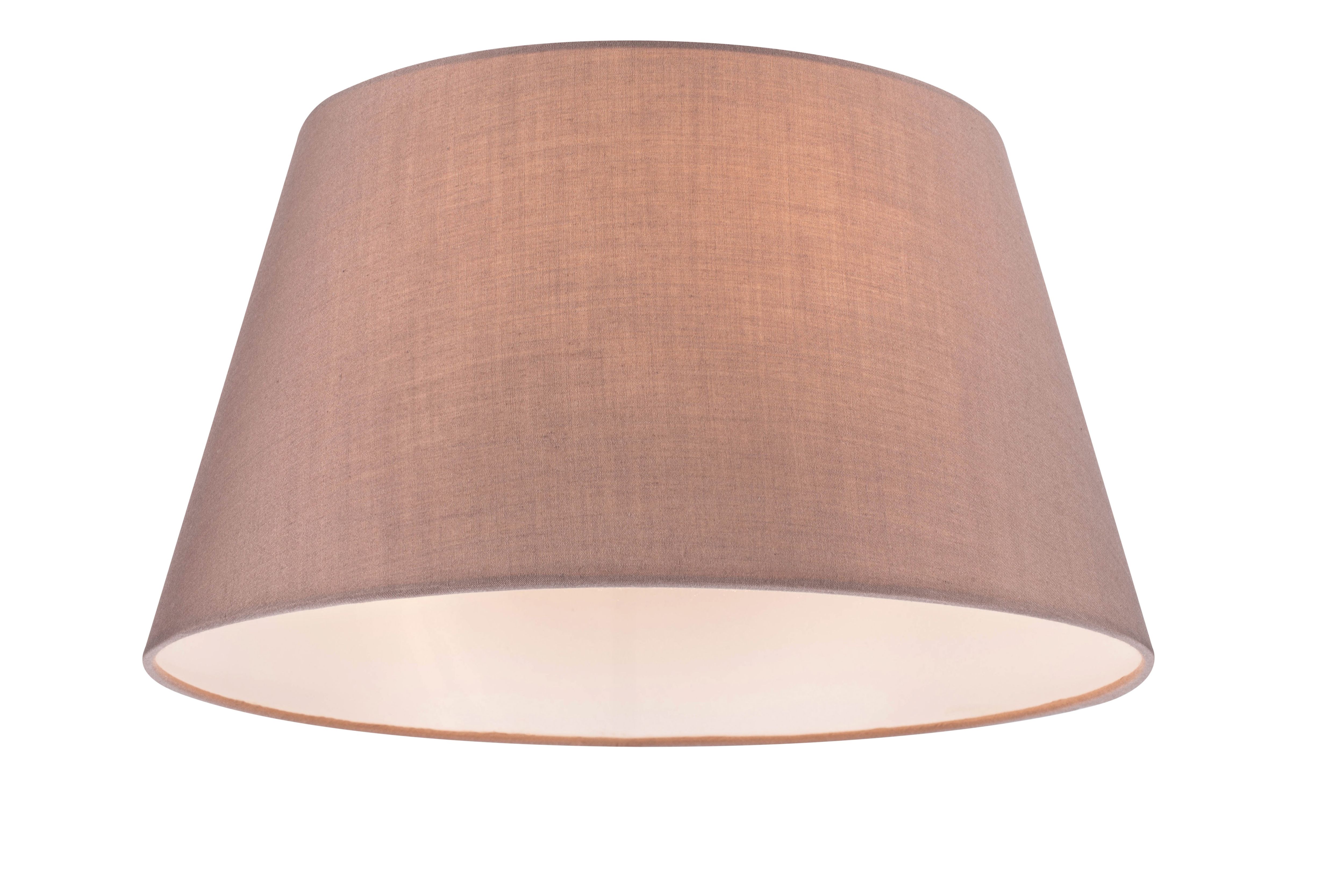 GoodHome Lokombi Taupe Fabric dyed Conical Light shade (D)35cm