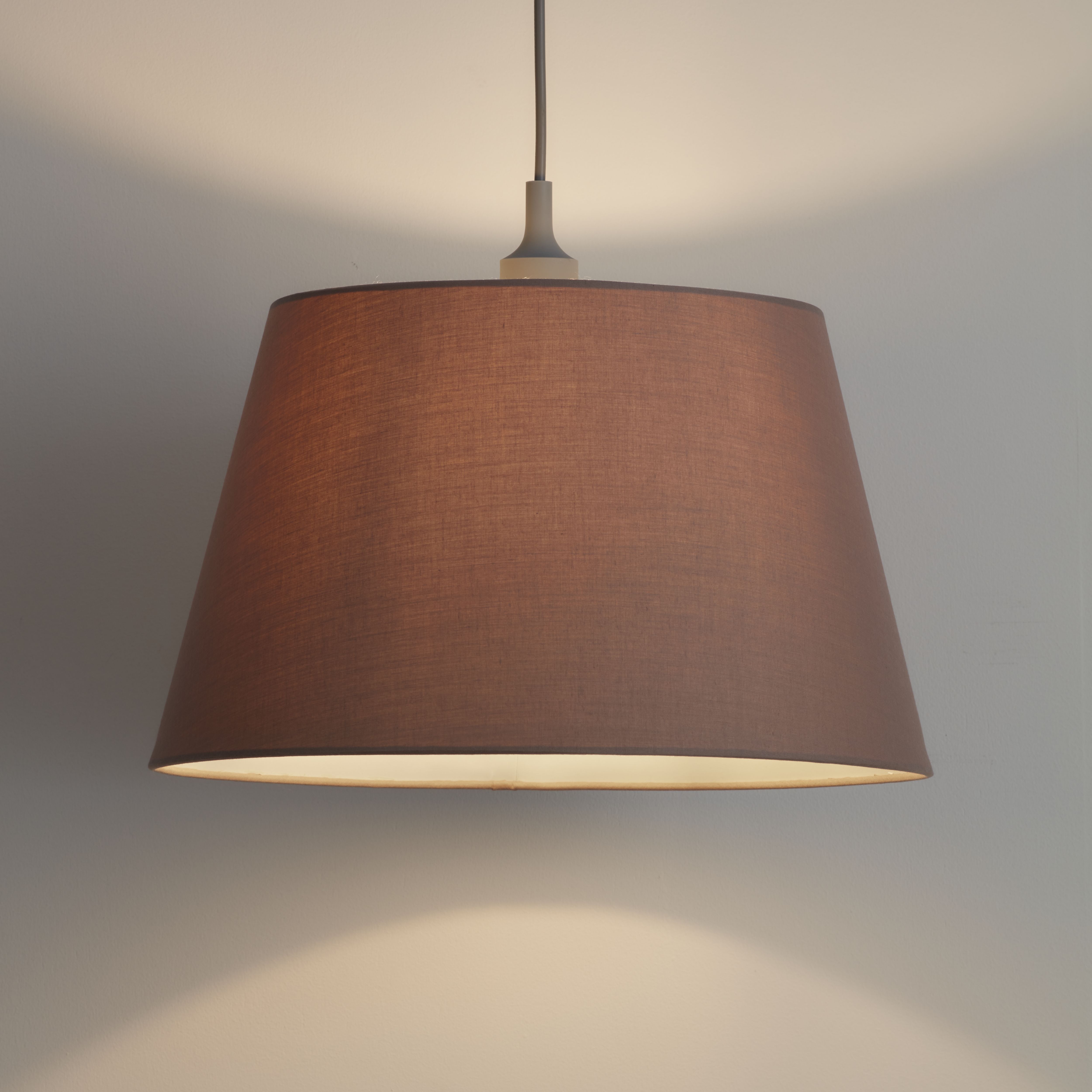 GoodHome Lokombi Taupe Fabric dyed Conical Light shade (D)40cm