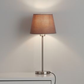 GoodHome Lokombi Taupe Fabric dyed Light shade (D)200mm