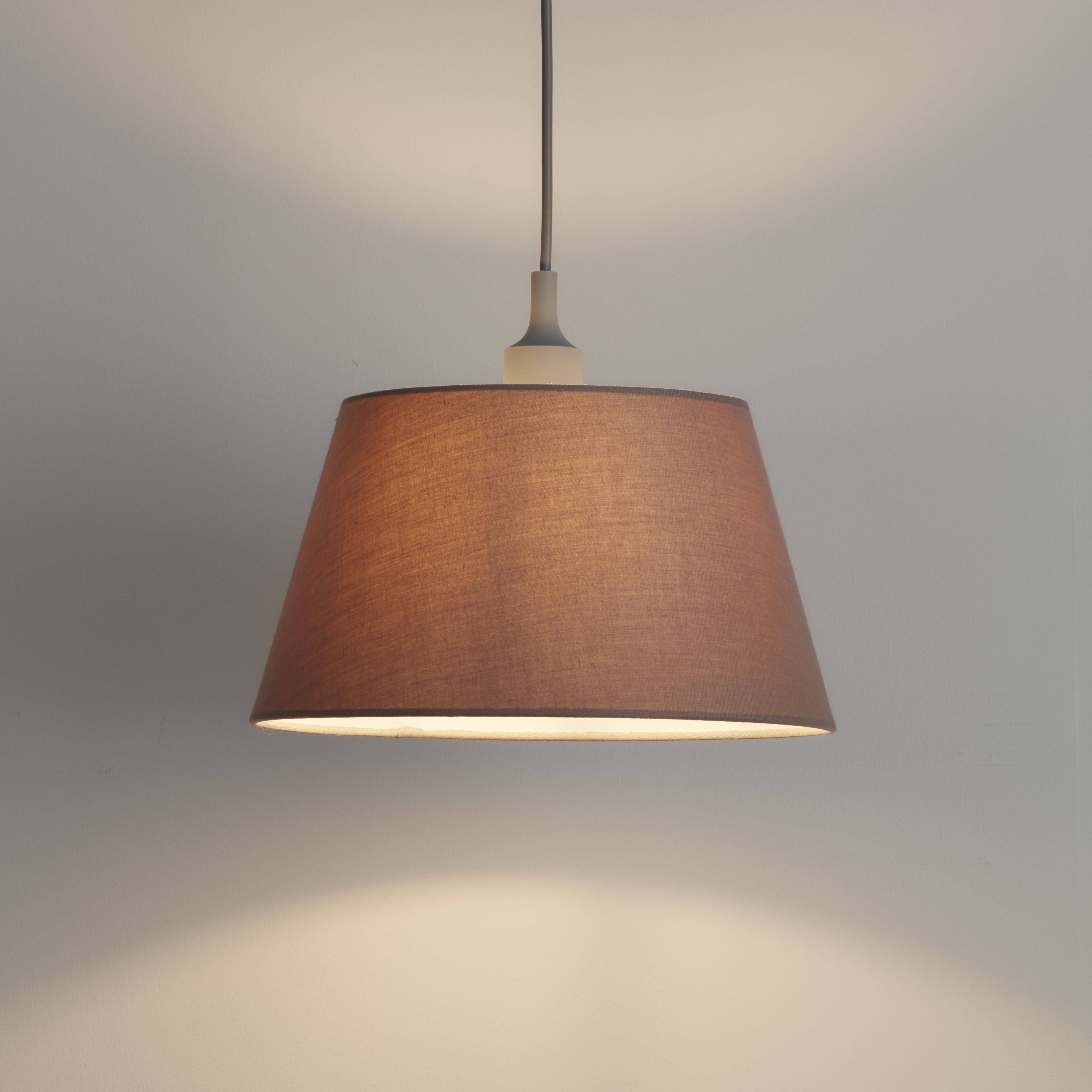 GoodHome Lokombi Taupe Fabric dyed Light shade (D)30cm