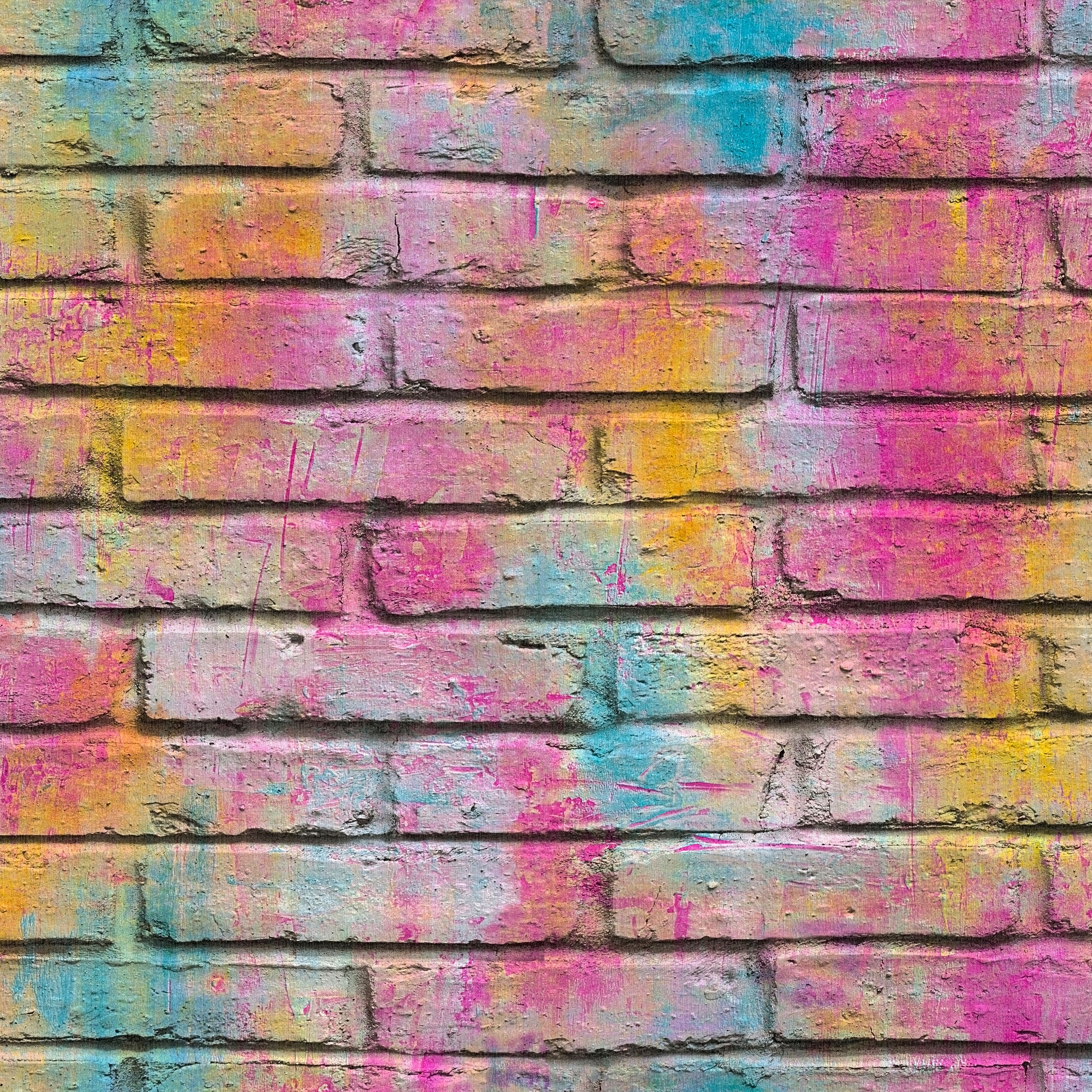 GoodHome Lokta Multicolour Brick effect Grafitti Textured Wallpaper Sample