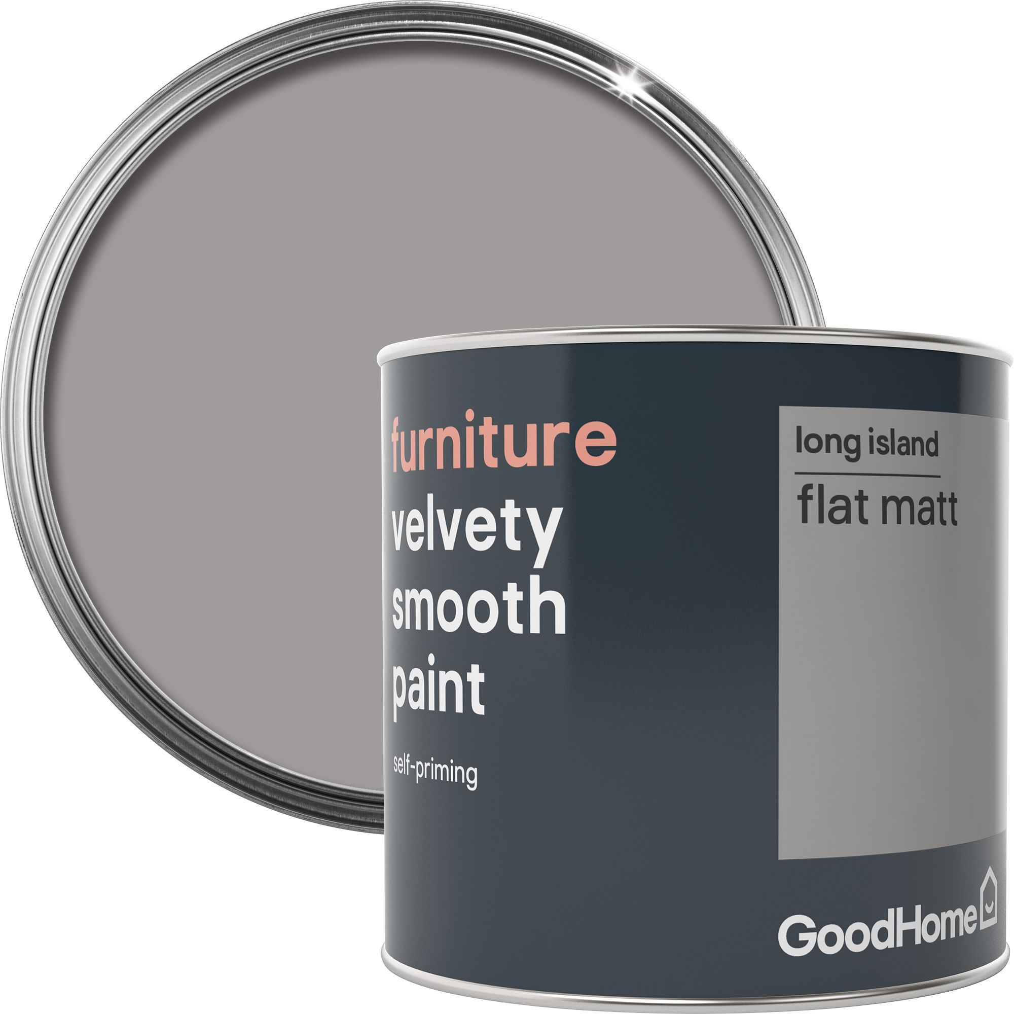 GoodHome Long island Flat matt Furniture paint, 500ml