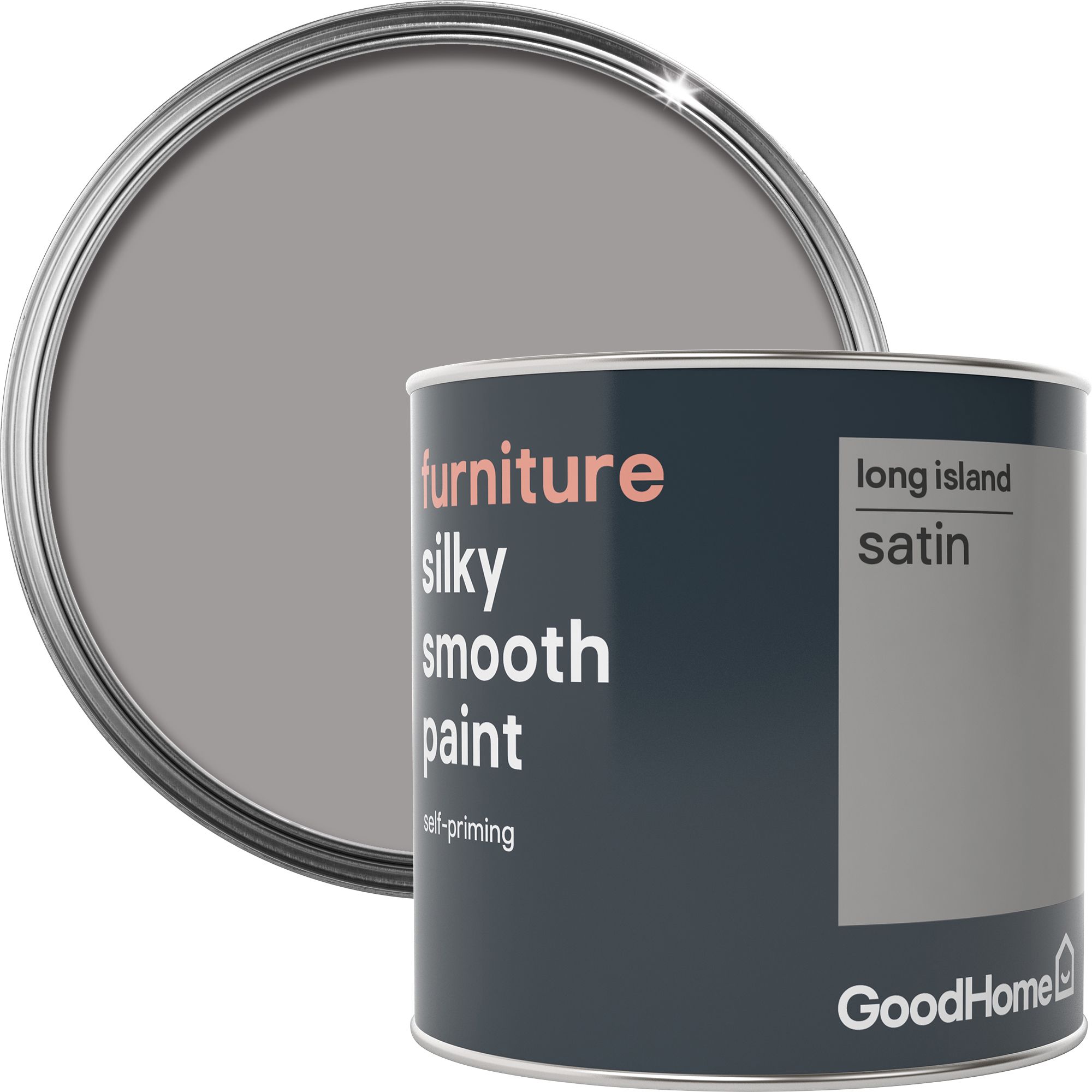 GoodHome Long island Satin Furniture paint, 500ml