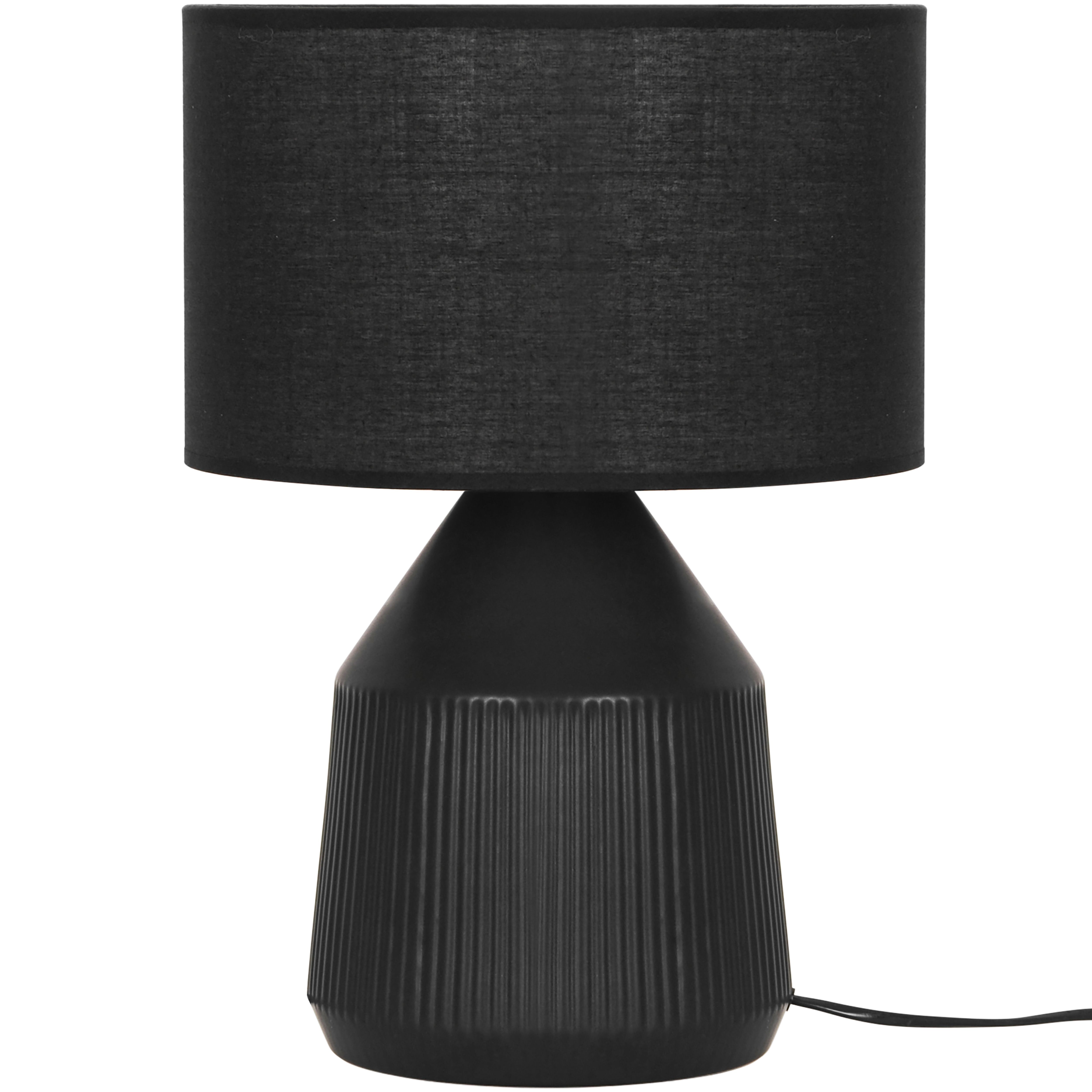 GoodHome Longclaw Round Matt Black Table lamp