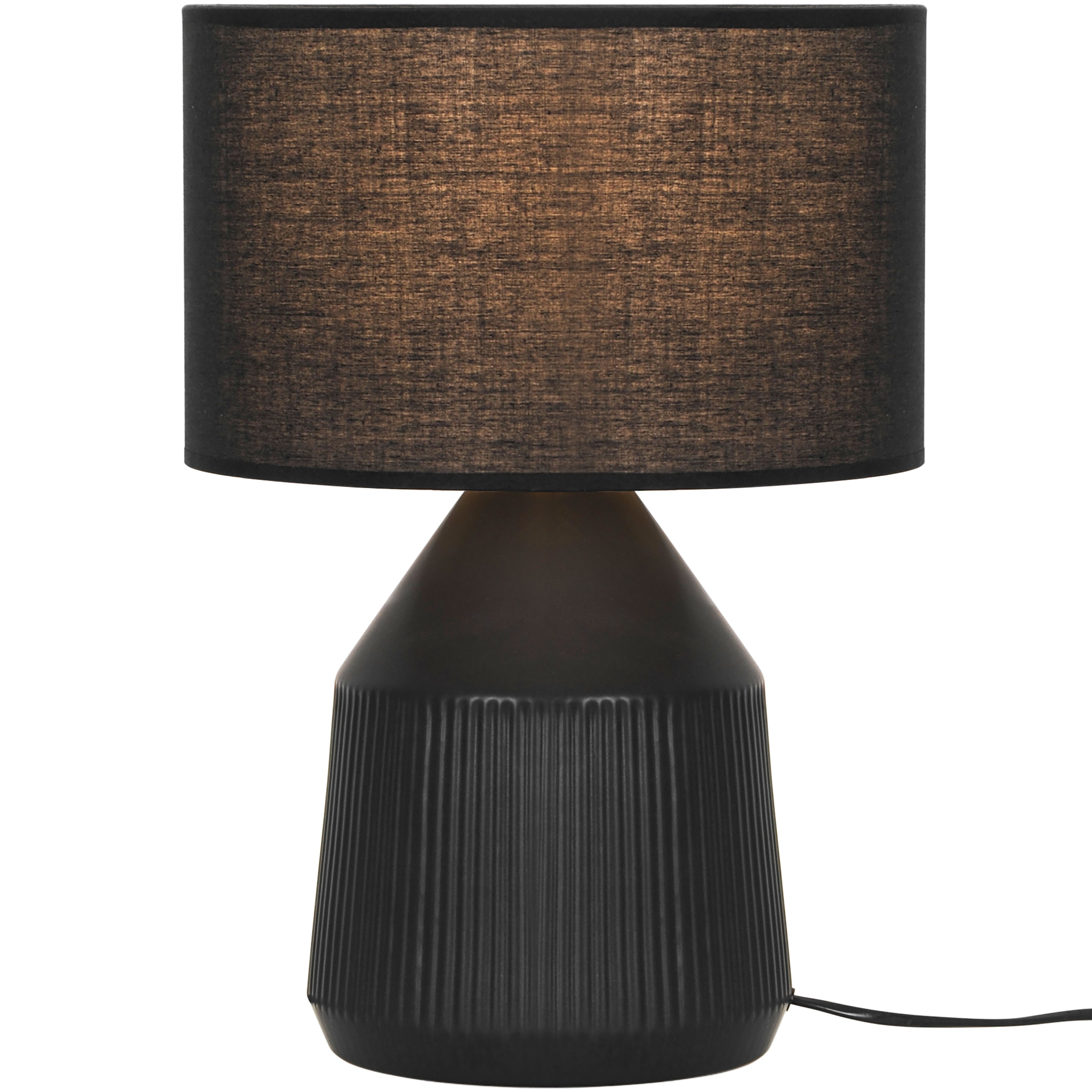 GoodHome Longclaw Round Matt Black Table lamp