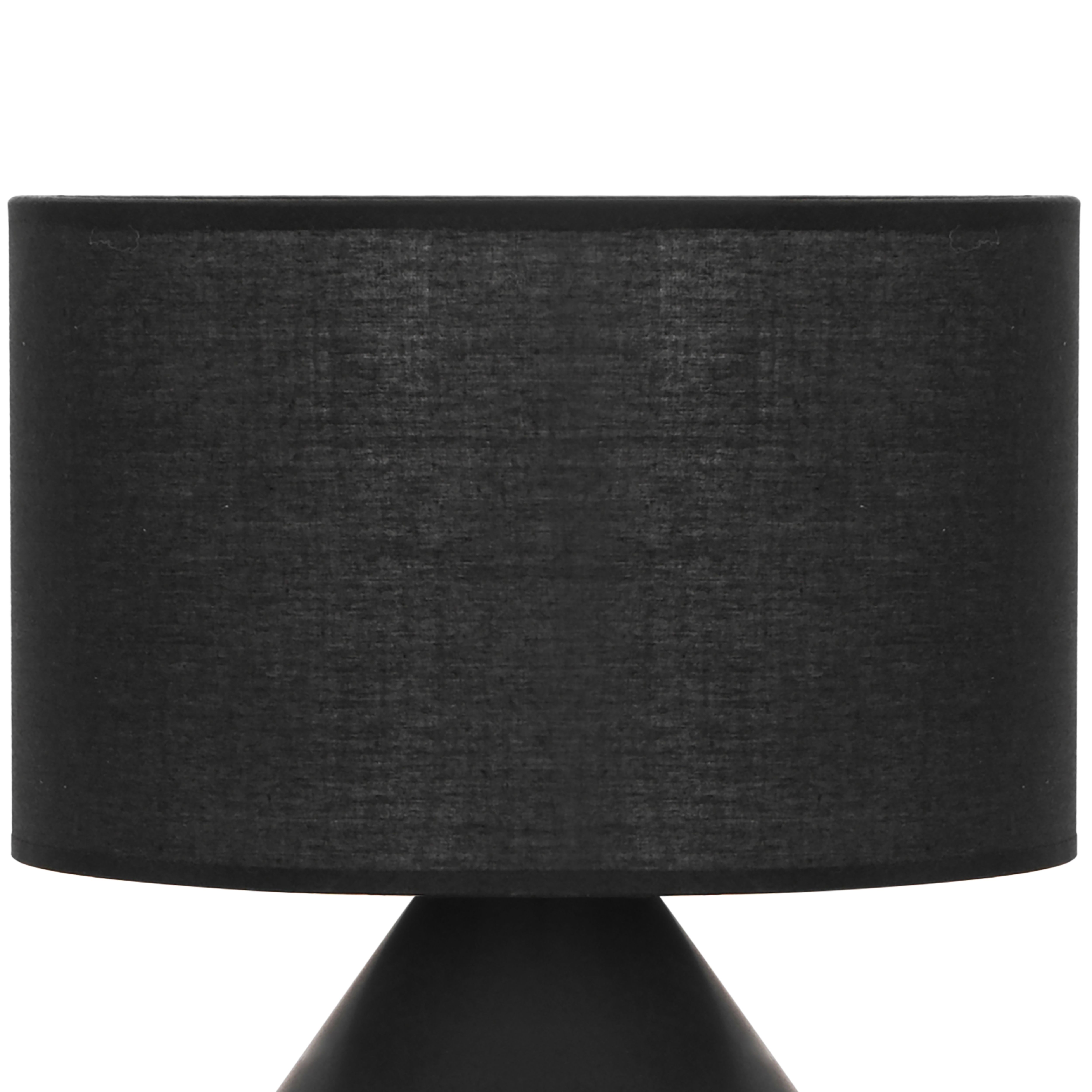 GoodHome Longclaw Round Matt Black Table lamp