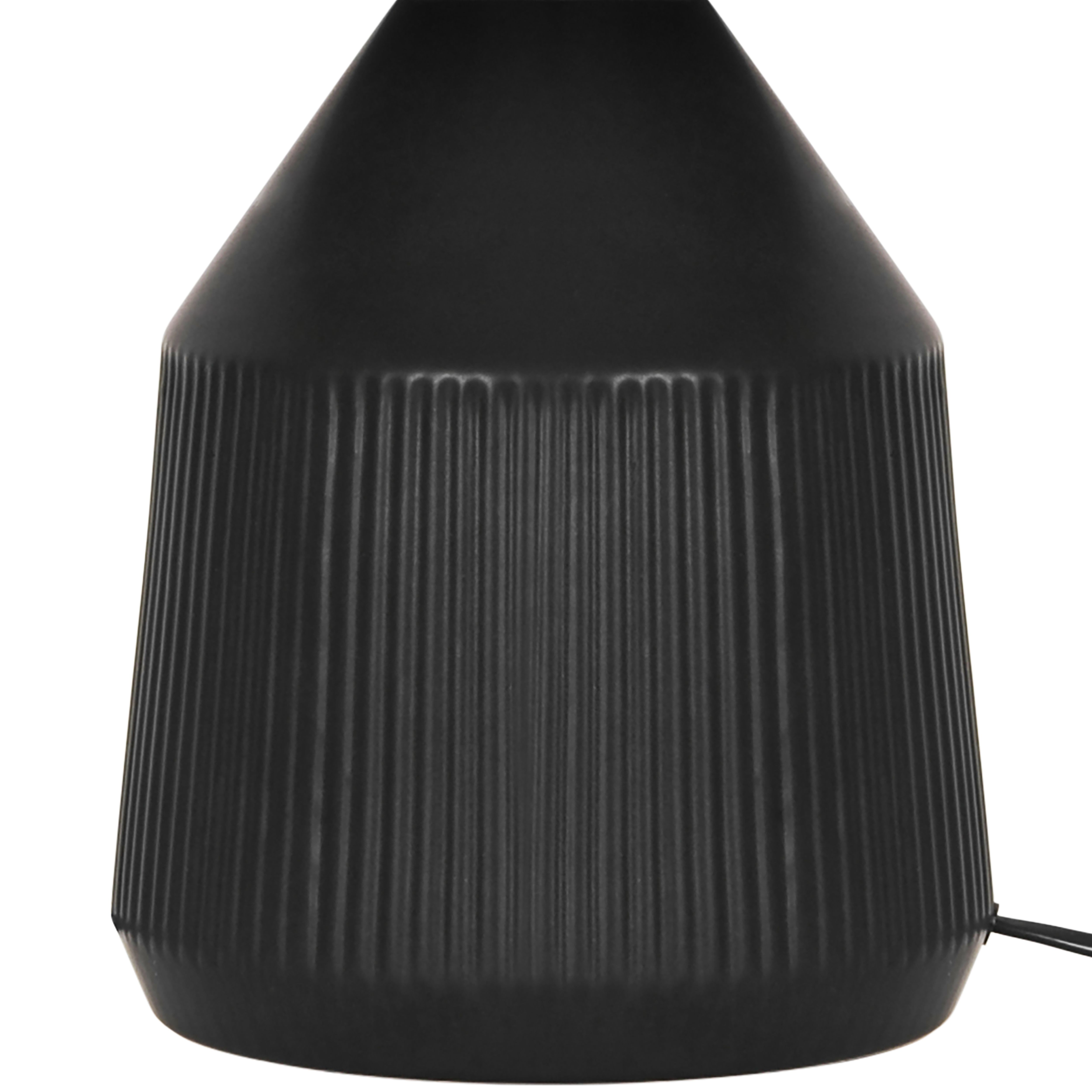 GoodHome Longclaw Round Matt Black Table lamp