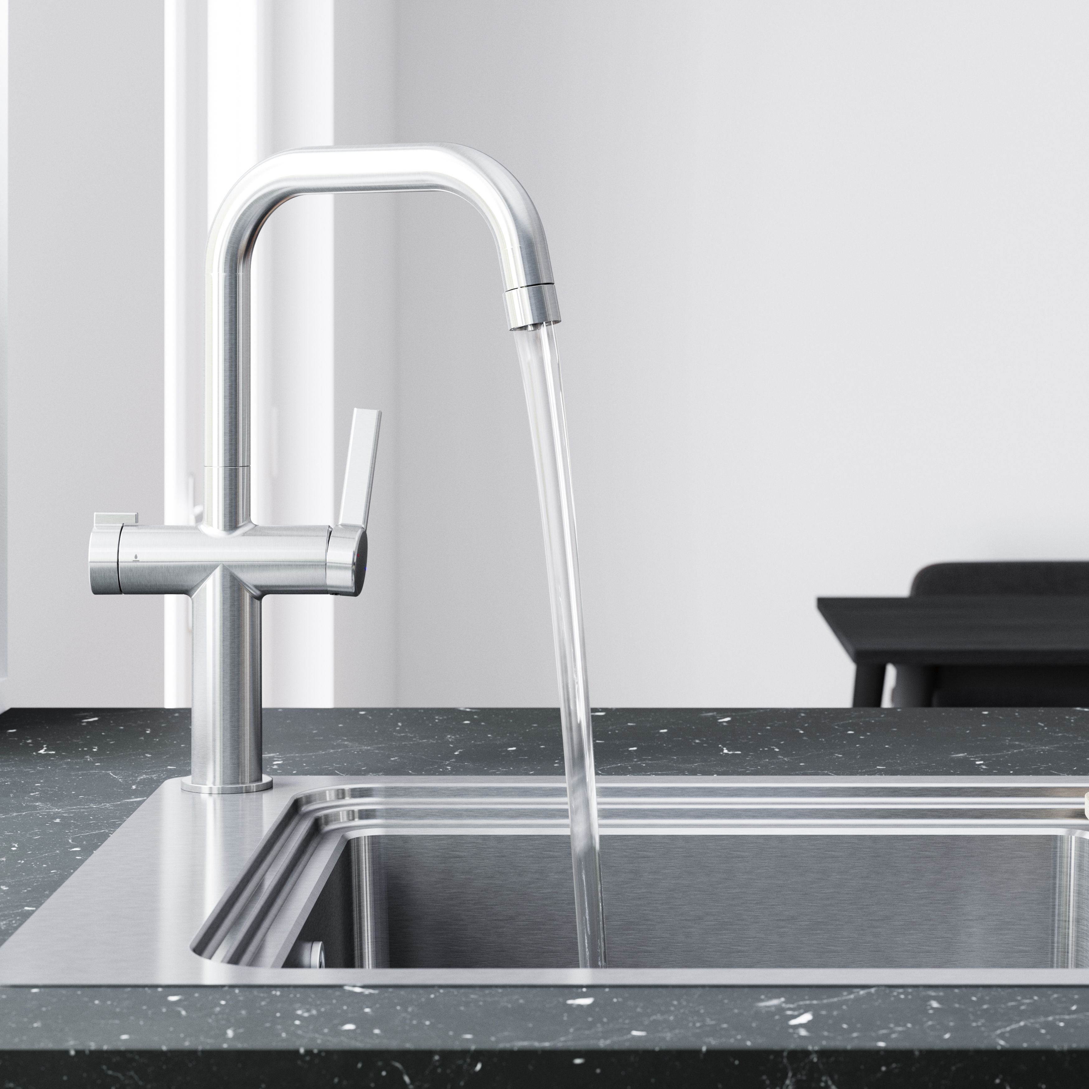 GoodHome Loreli Stainless steel effect Filter tap