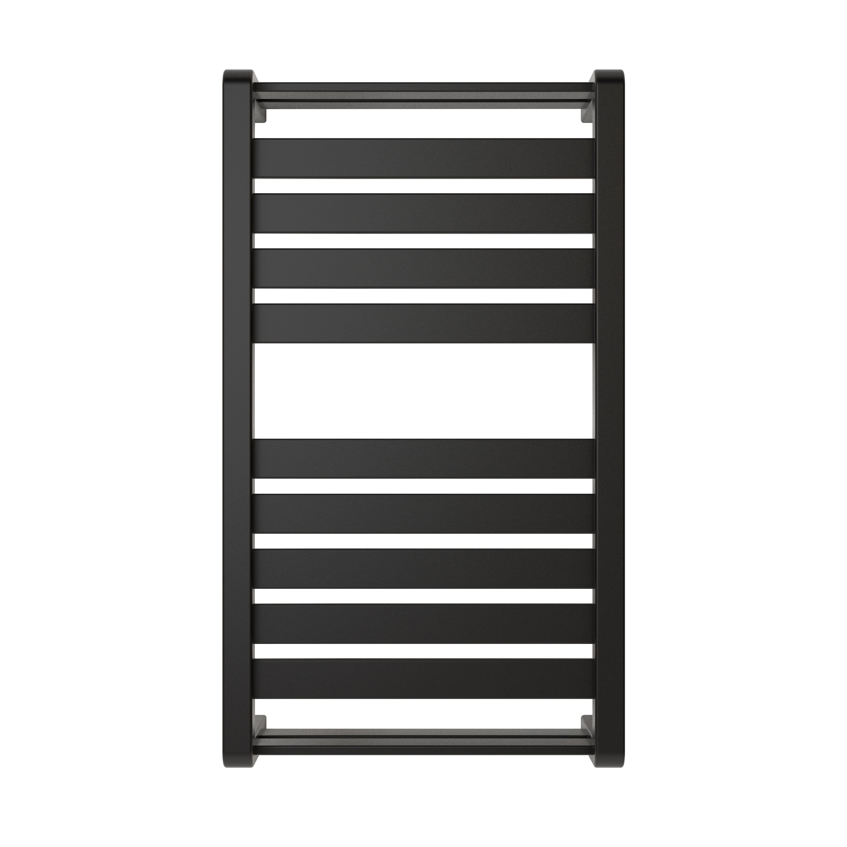 GoodHome Loreto Anthracite Vertical Flat Towel radiator W 400mm