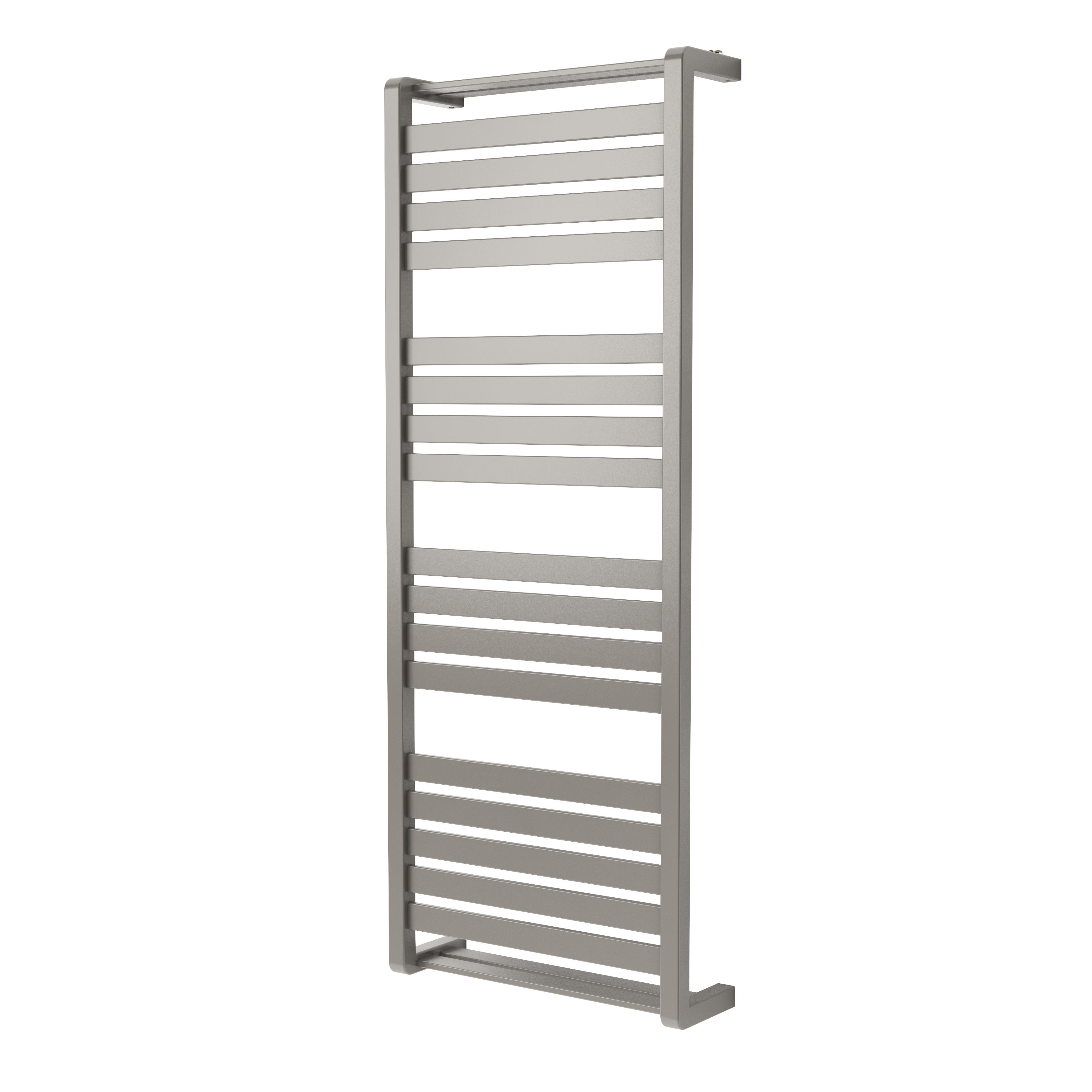 GoodHome Loreto Grey Electric Flat Towel warmer (W)500mm x (H)1300mm