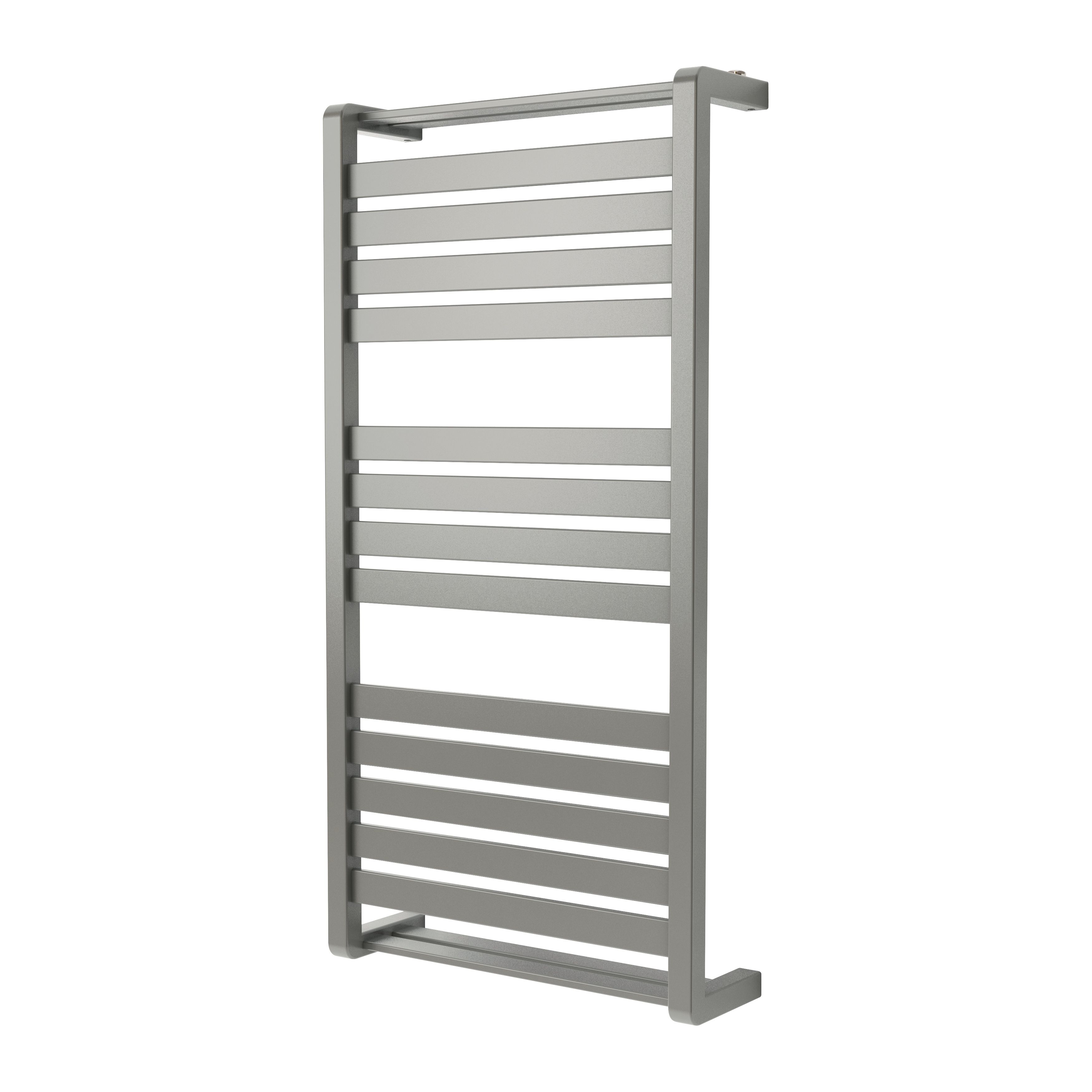 GoodHome Loreto Grey Flat Towel warmer (W)500mm x (H)1000mm