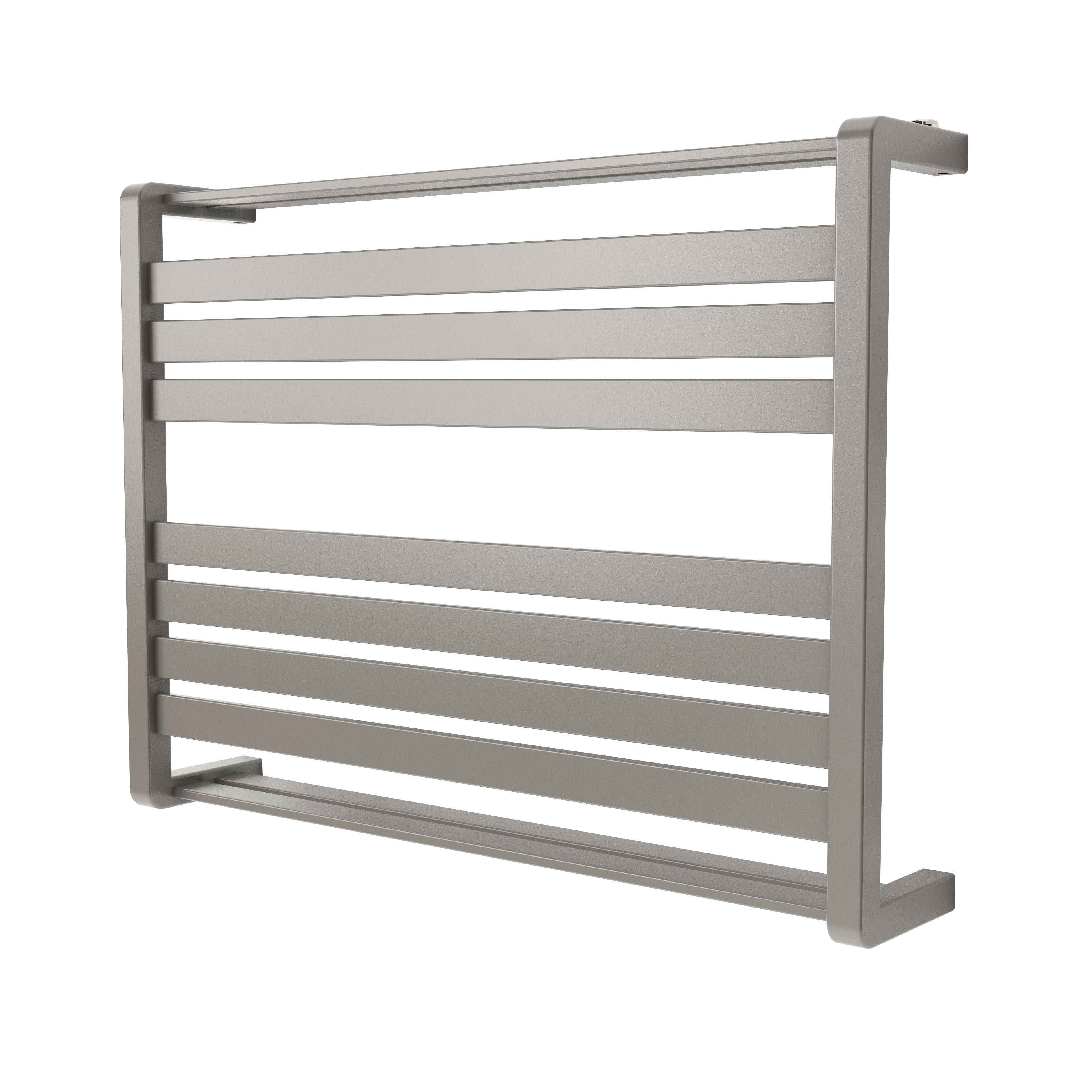 GoodHome Loreto Grey Flat Towel warmer (W)800mm x (H)600mm