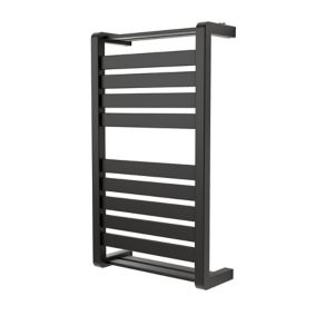 GoodHome Loreto Vertical Towel radiator, Anthracite (W)400mm (H)700mm