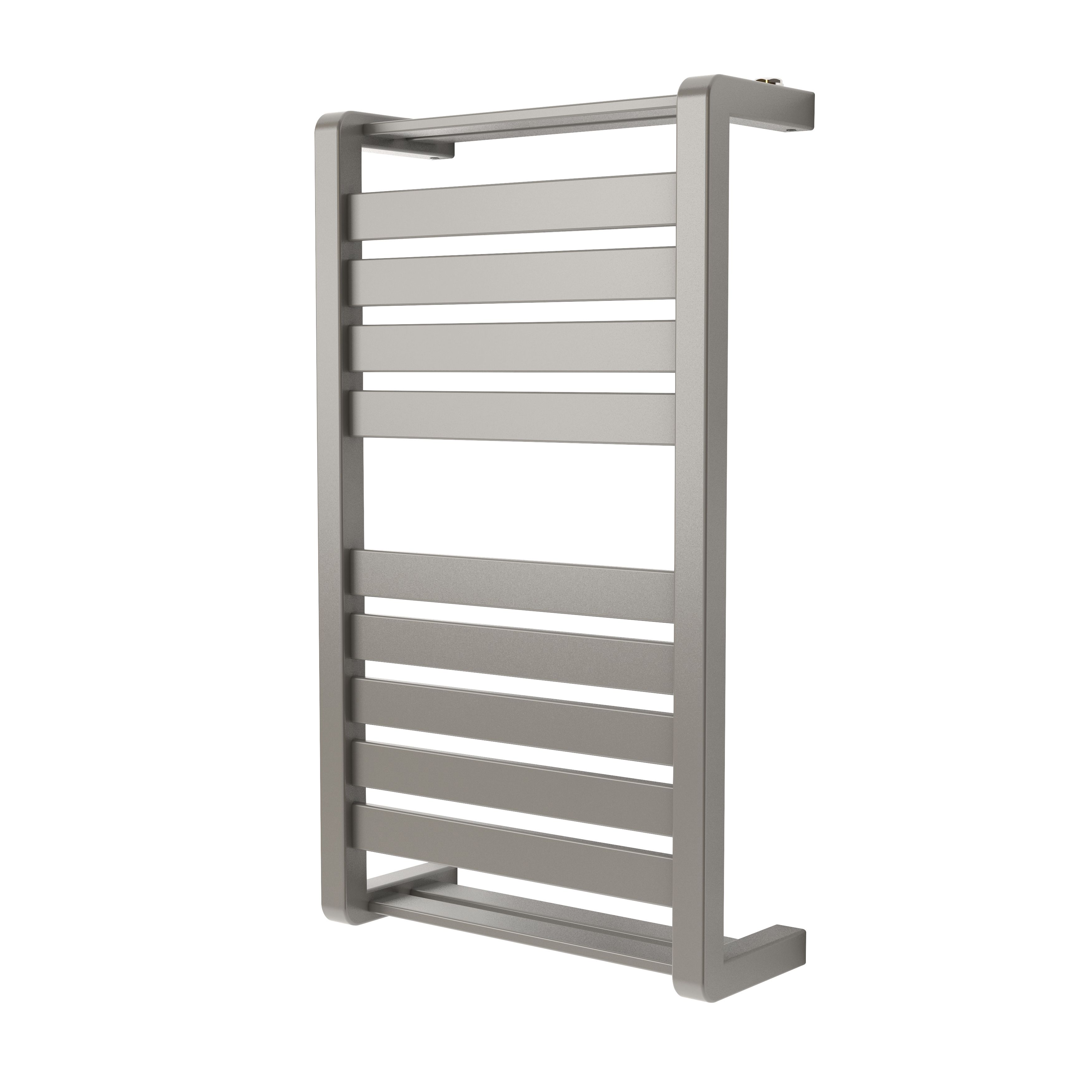 GoodHome Loreto Vertical Towel radiator, Grey (W)400mm (H)700mm