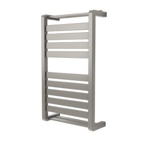 GoodHome Loreto Vertical Towel radiator, Grey (W)400mm (H)700mm