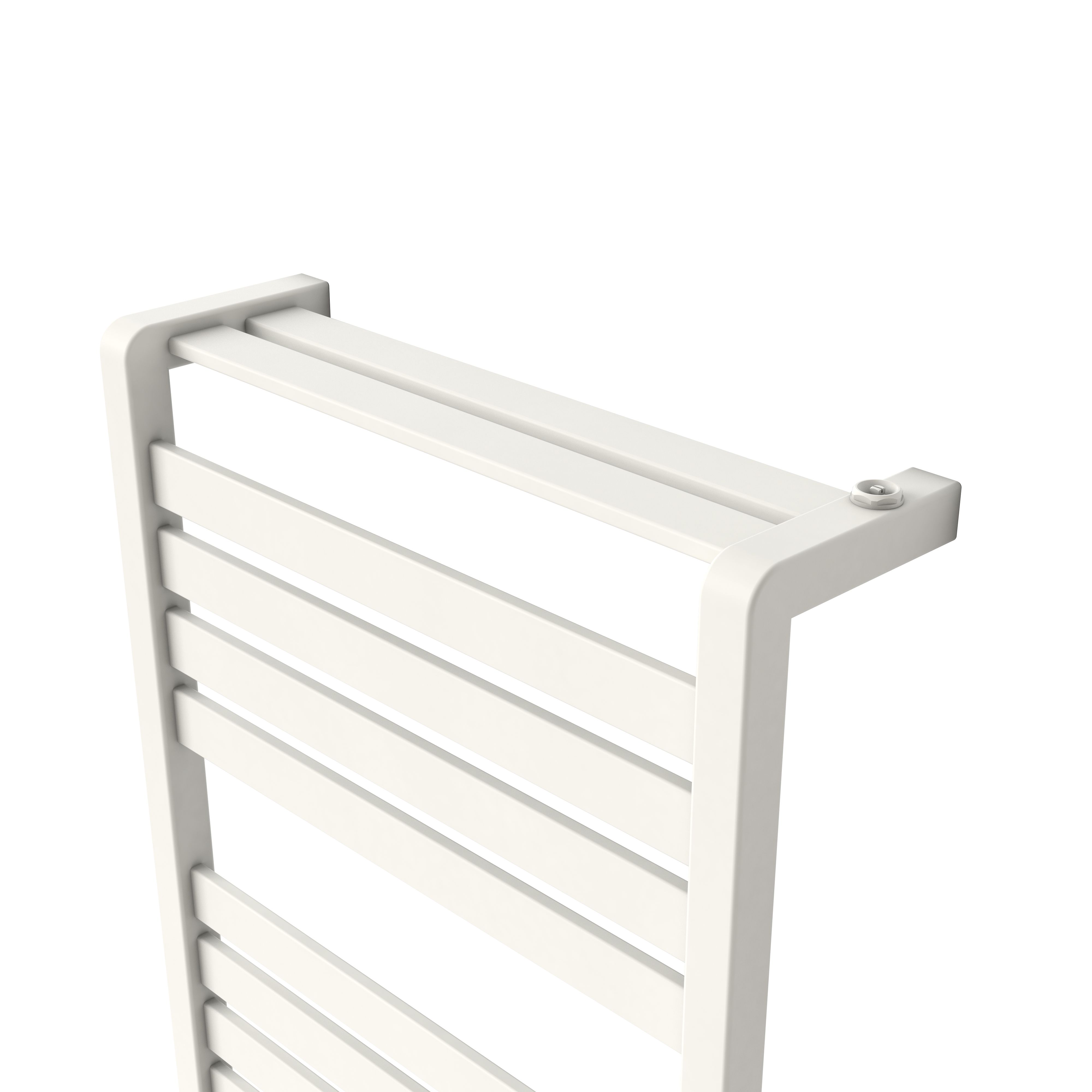 GoodHome Loreto White Flat Towel warmer (W)500mm x (H)1000mm
