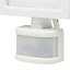 GoodHome Lucan AFD1017-IW White Mains-powered Cool white Outdoor LED PIR Floodlight 1000lm