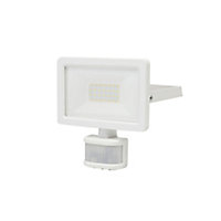 GoodHome Lucan AFD1018-IW White Mains-powered Cool white Outdoor LED PIR Floodlight 2000lm