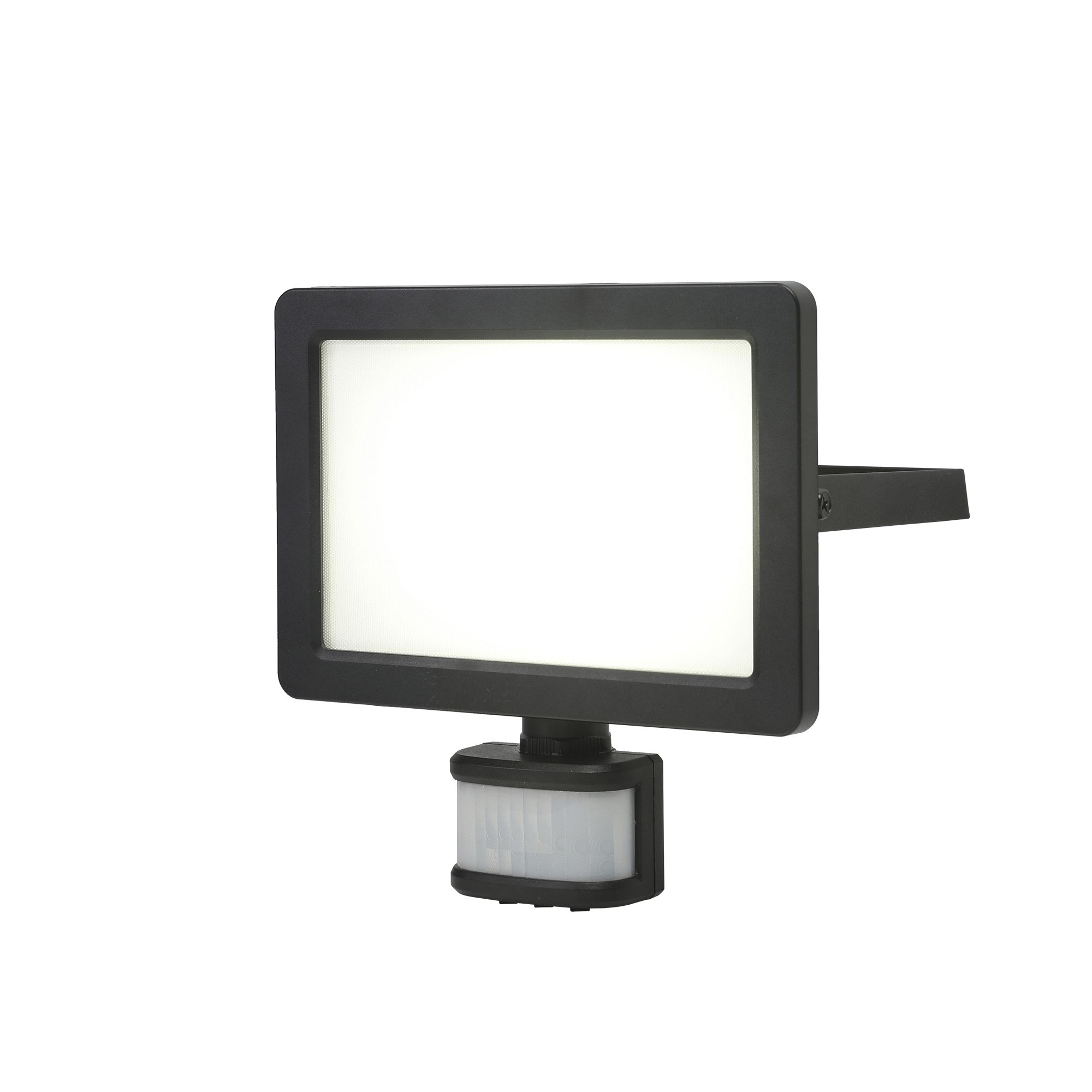 GoodHome Lucan AFD1019-IB Black Mains-powered Cool white Outdoor LED PIR  Floodlight 3000lm