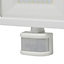 GoodHome Lucan AFD1019-IW White Mains-powered Cool white Outdoor LED PIR Floodlight 3000lm