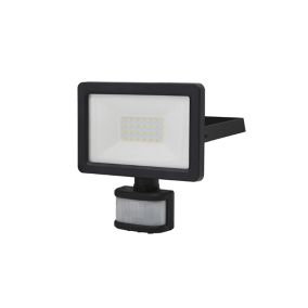 GoodHome Lucan Black Mains-powered Cool white Outdoor LED PIR Motion sensor Floodlight 2000lm