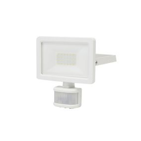 GoodHome Lucano White Mains-powered Cool white Outdoor LED PIR Motion sensor Floodlight 2000lm