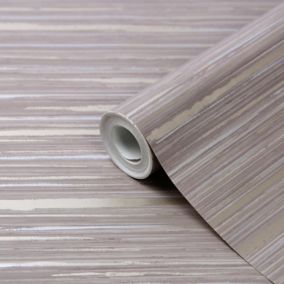 GoodHome Lucidum Grey Metallic effect Striped Smooth Wallpaper Sample